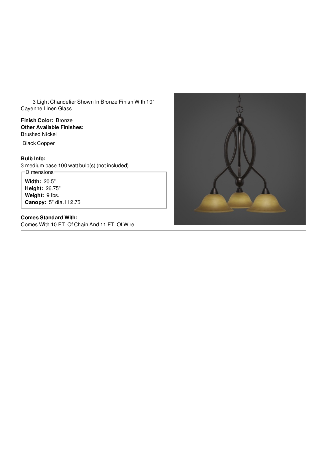 Fleur De Lis Living FDLL3641 Specifications - ManualMachine.com
