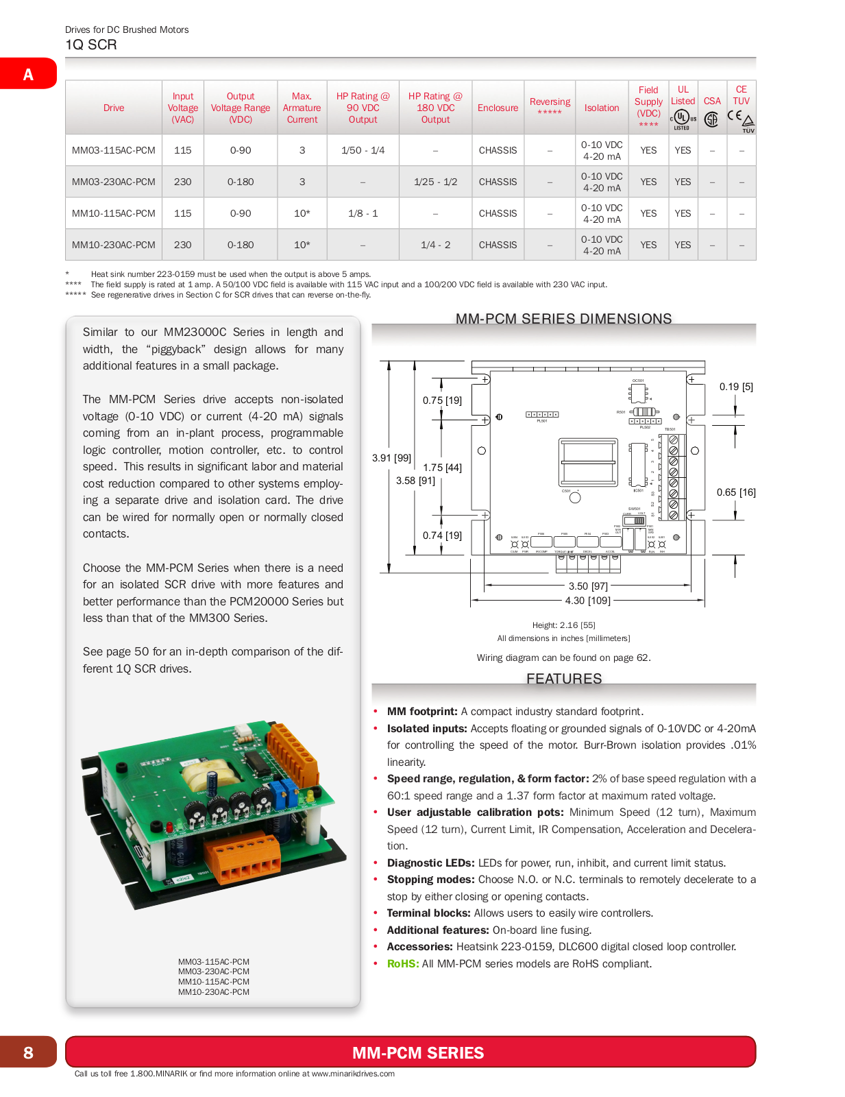 Minarik Drives MM-PCM SERIES Catalog Page