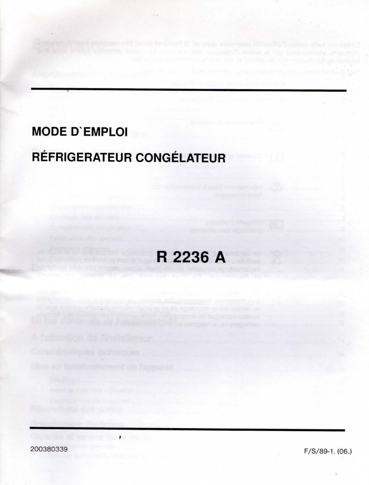 FAR R 2236 A User Manual