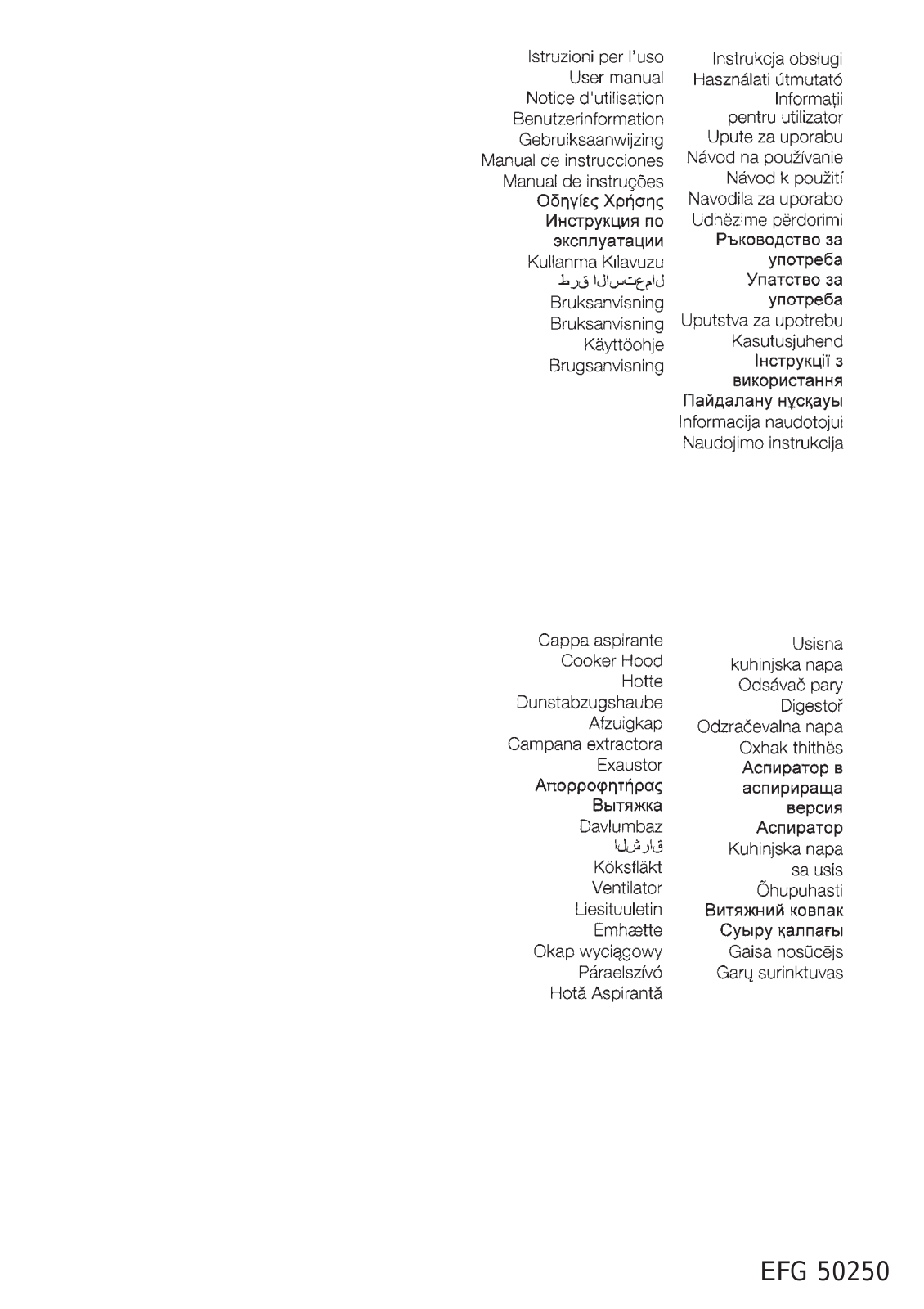 AEG EFG50250 User Manual