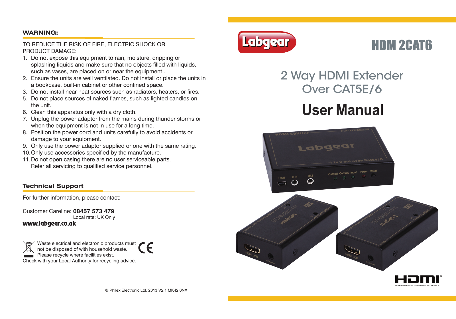 Labgear HDM 2CAT6 User Manual