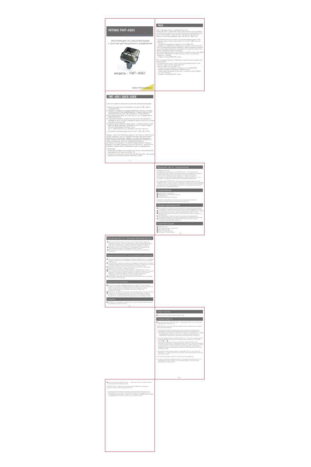 Ritmix FMT-A951 User manual