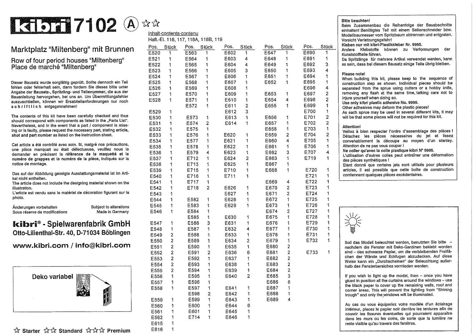 Kibri 7102 User Manual