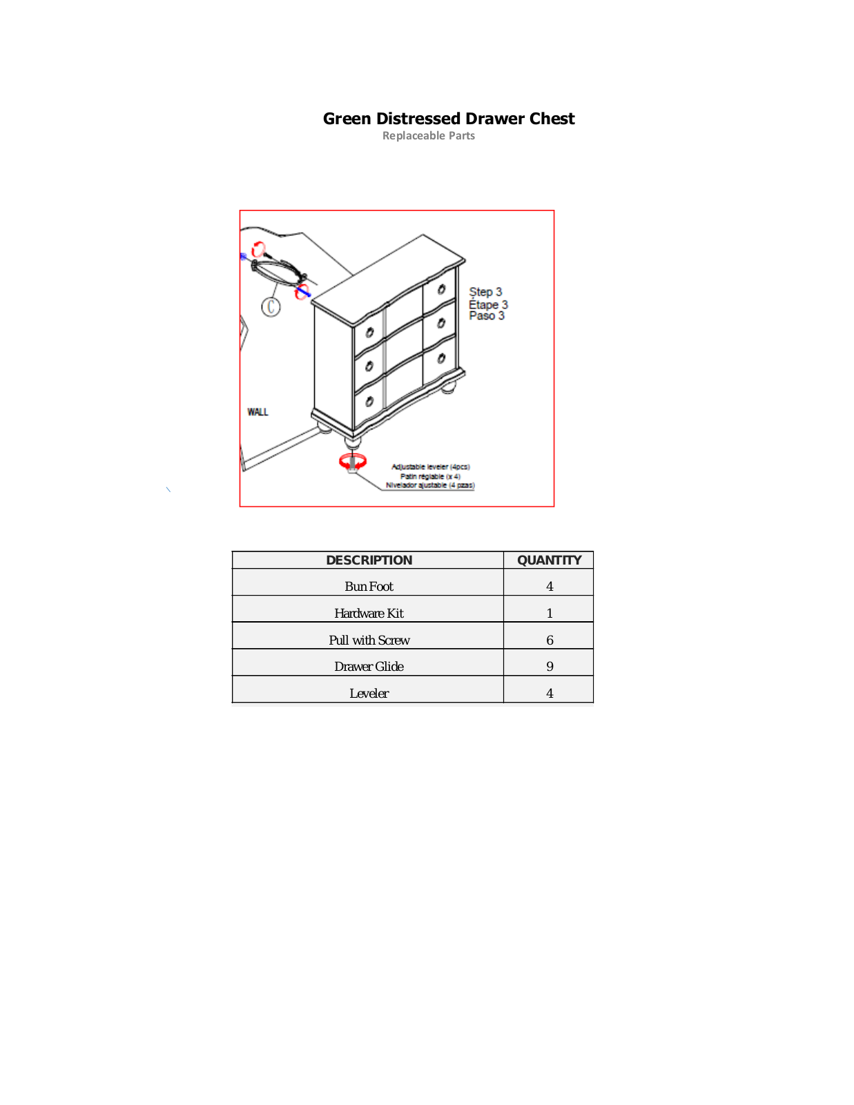 Foundstone™ W004759475 Replaceable Parts List - ManualMachine.com