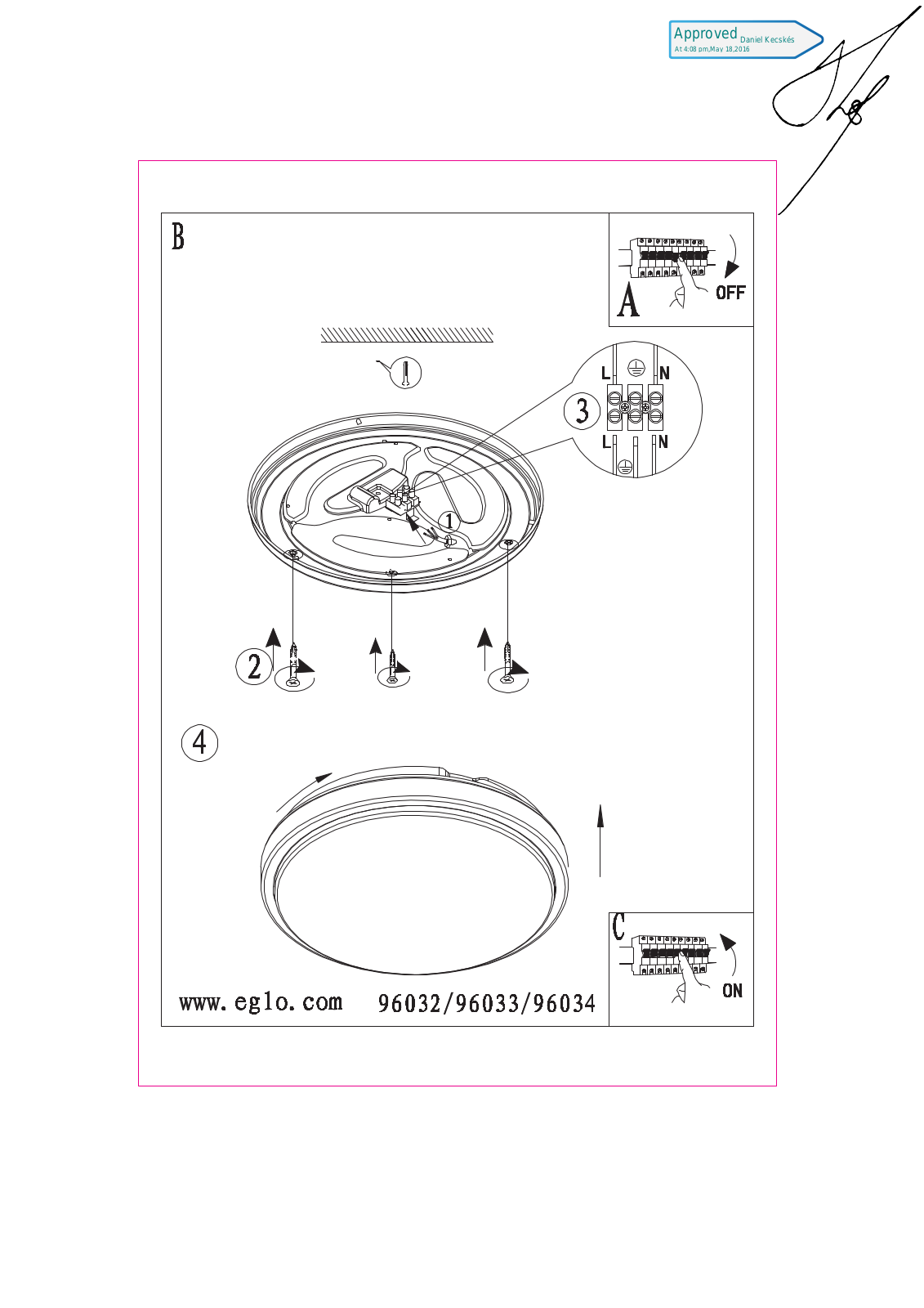 Eglo 96032 operation manual