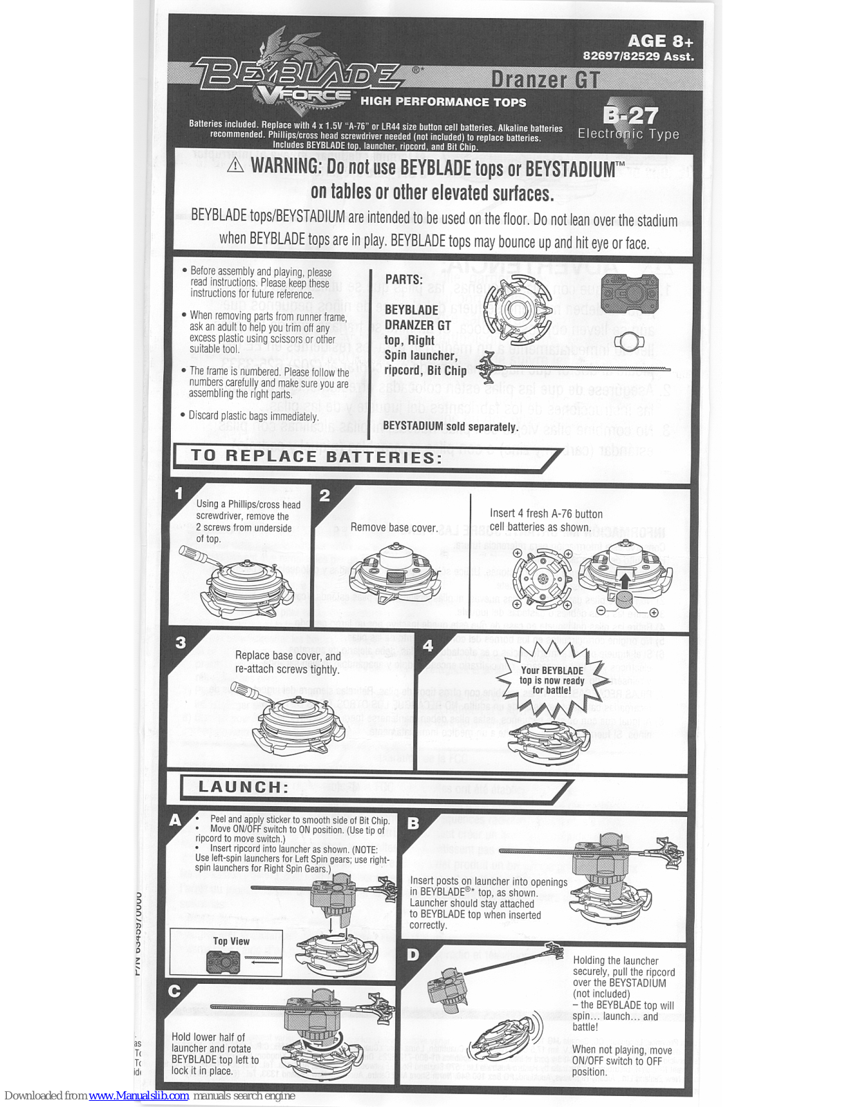 Hasbro 82697, Beyblade VForce 82529 User Manual - ManualMachine.com