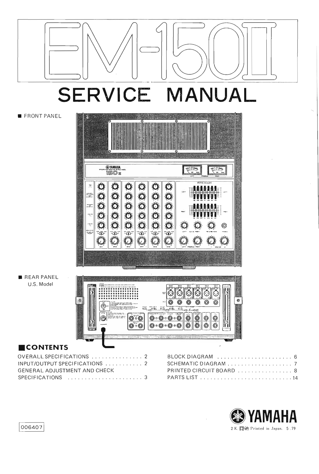 Yamaha EM-150-Mk2 Service Manual