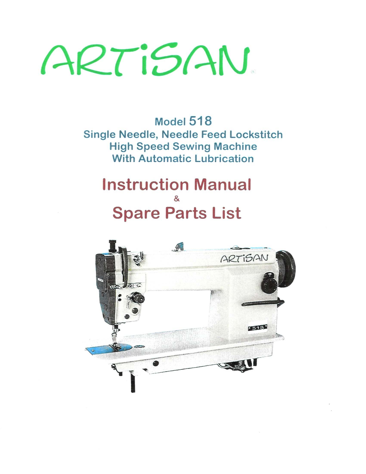 Artisan 518 Instruction Manual