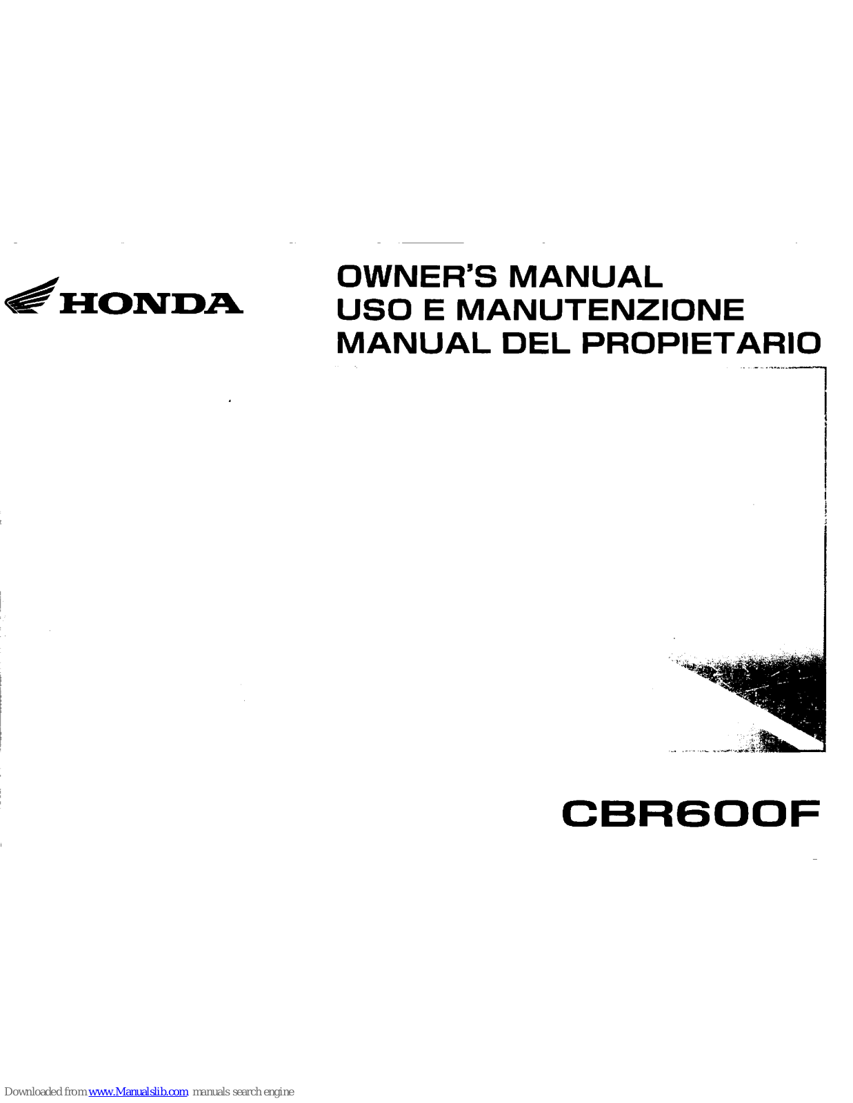 Honda CBR6OOF Owner's Manual