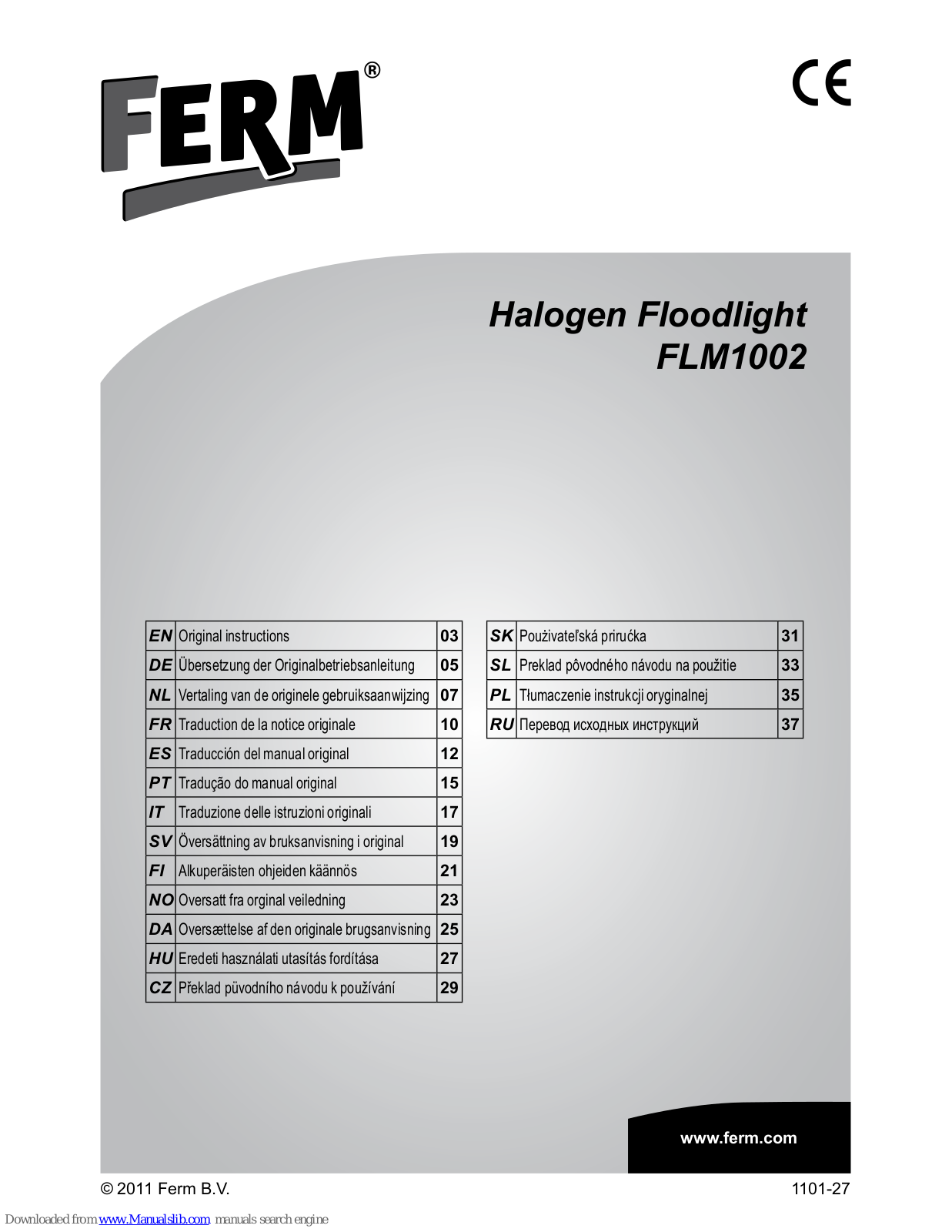 Ferm FLM1002 Original Instructions Manual