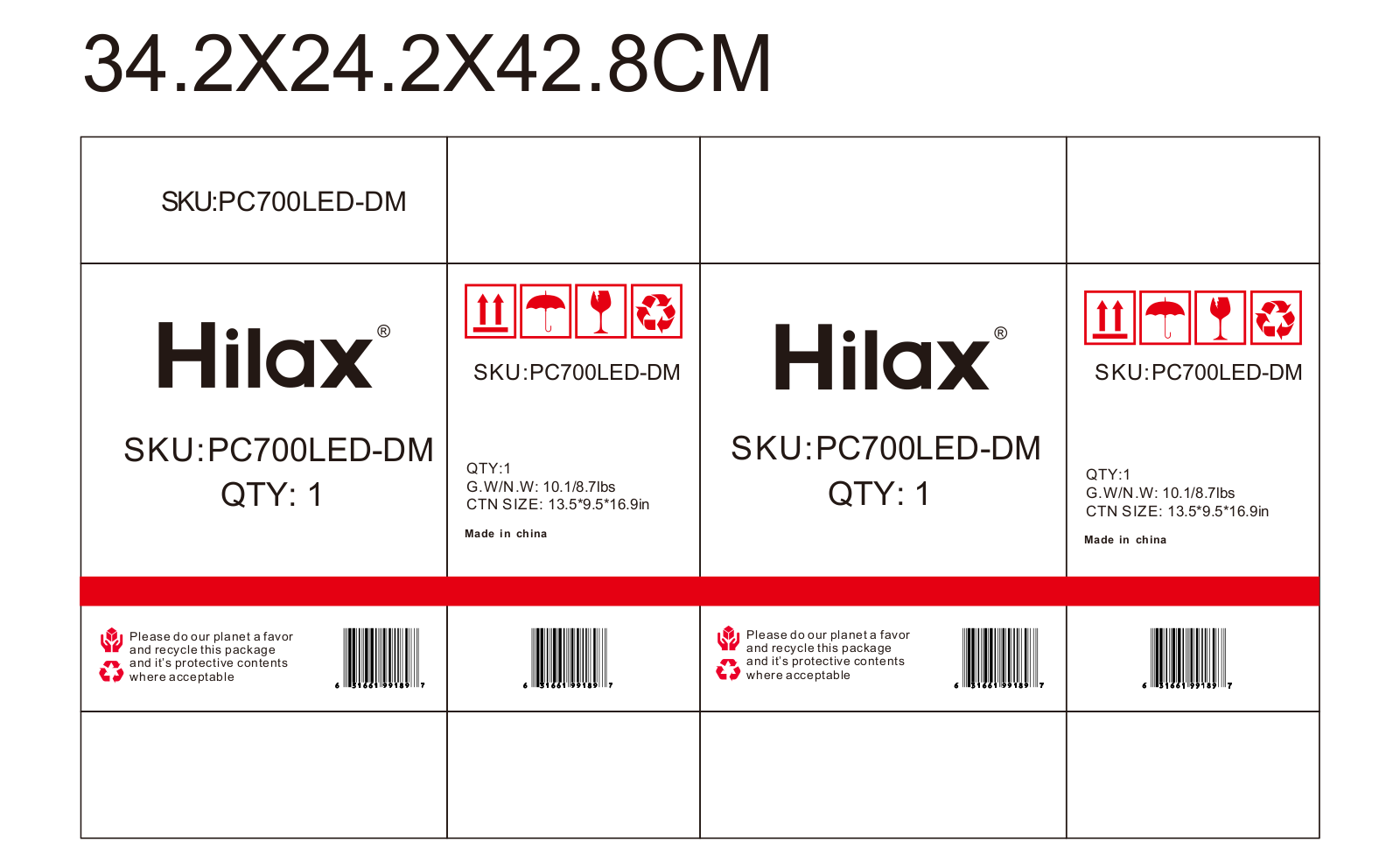 Hilax HLAX1000 Specifications