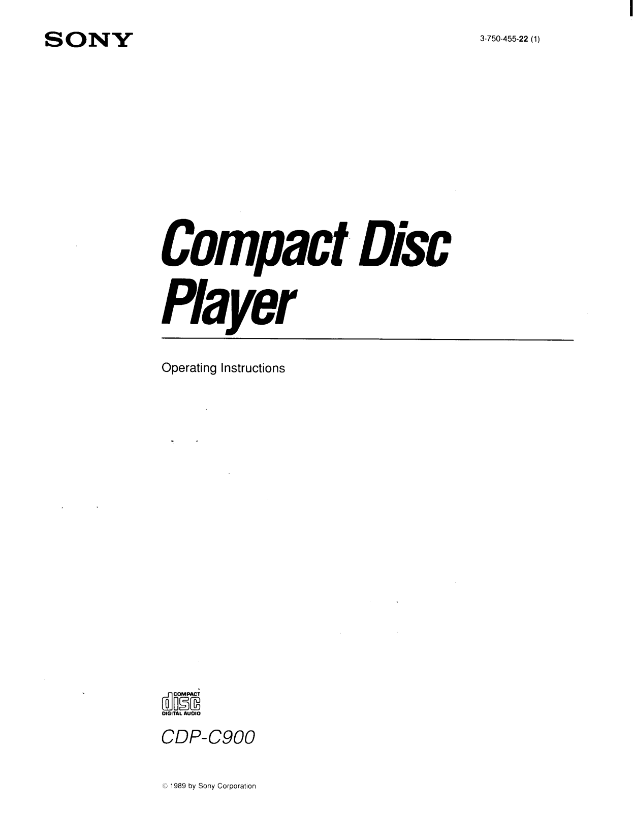 Sony CDP-C900 User Manual