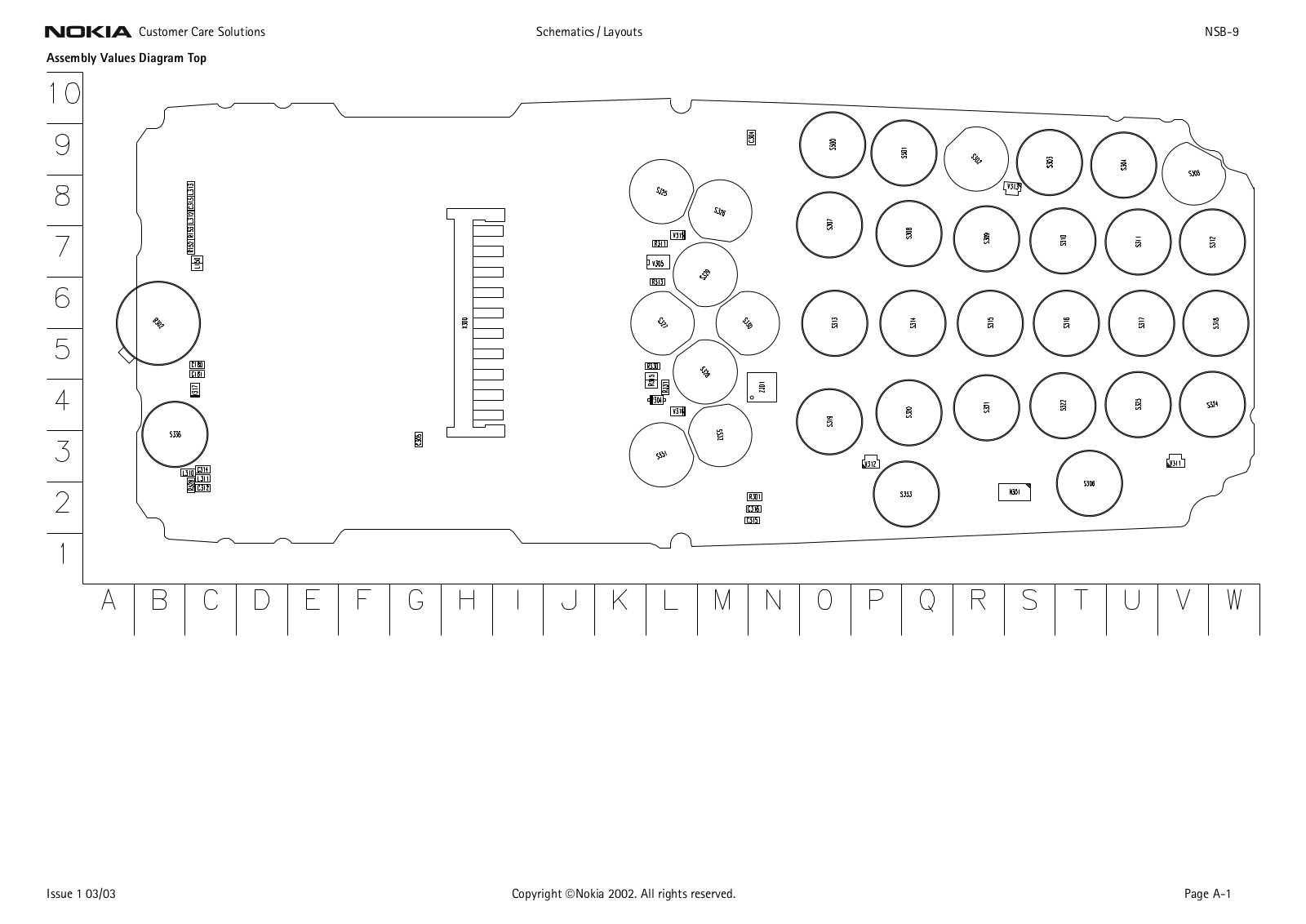 Nokia 6800a, 6800, nsb-9 layout