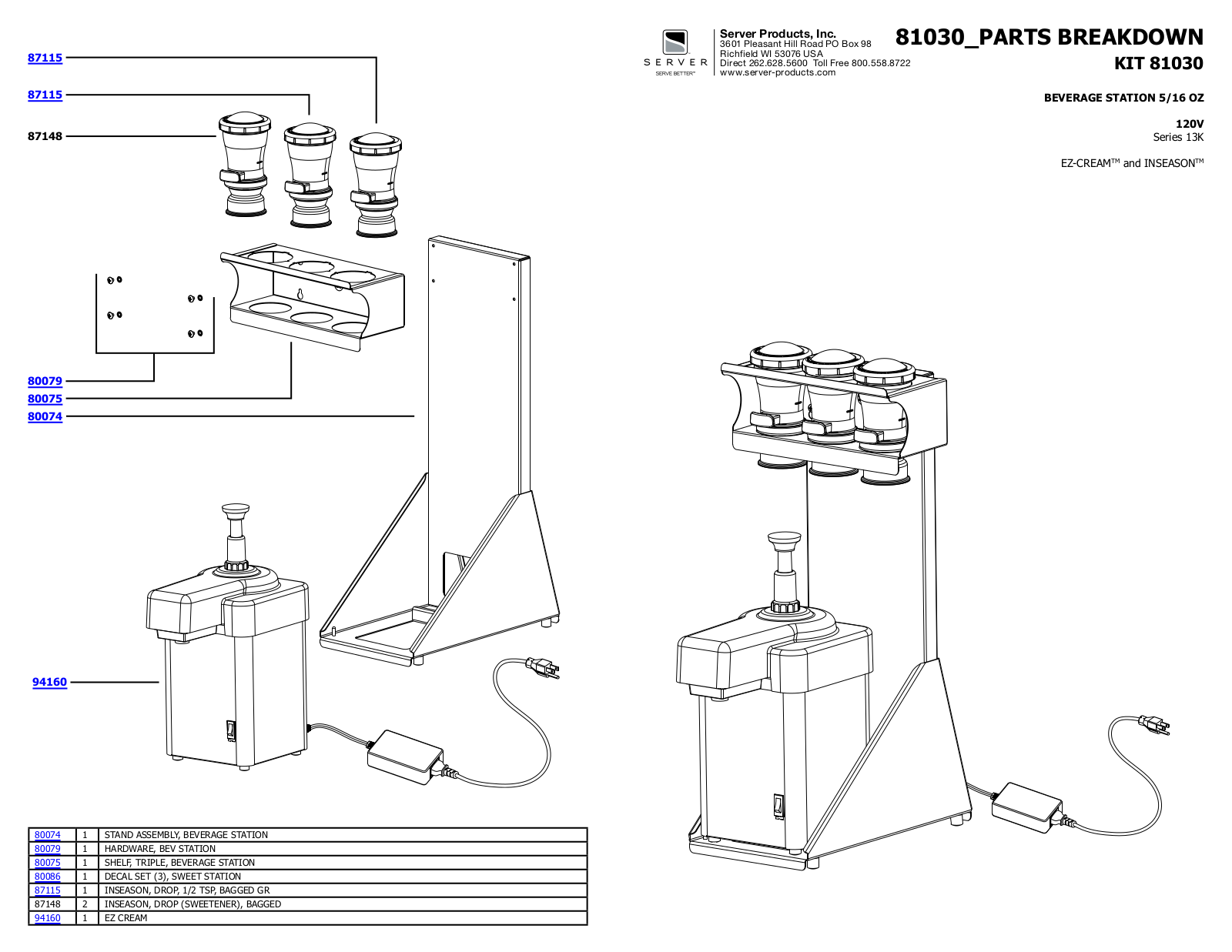 Server 81030 Parts Manual