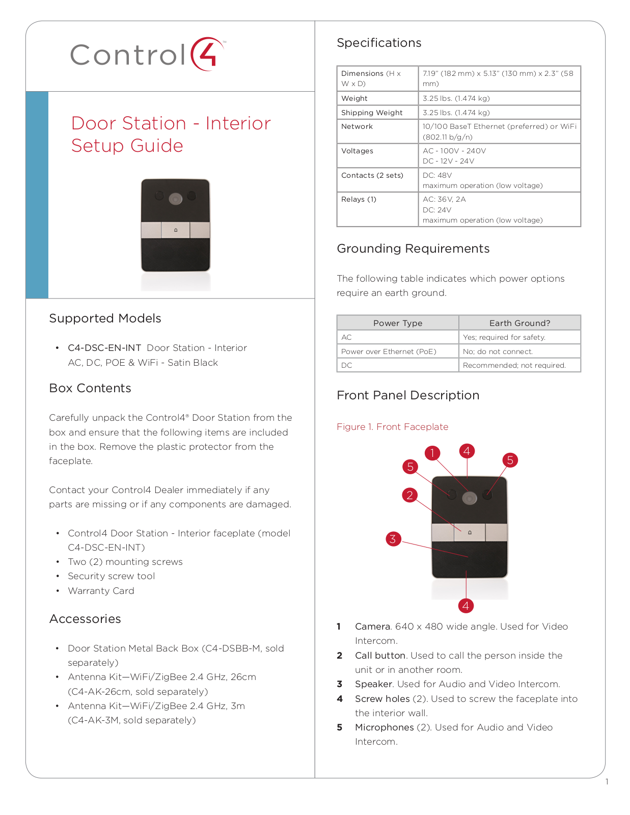 Control4 C4DSCINT User Manual