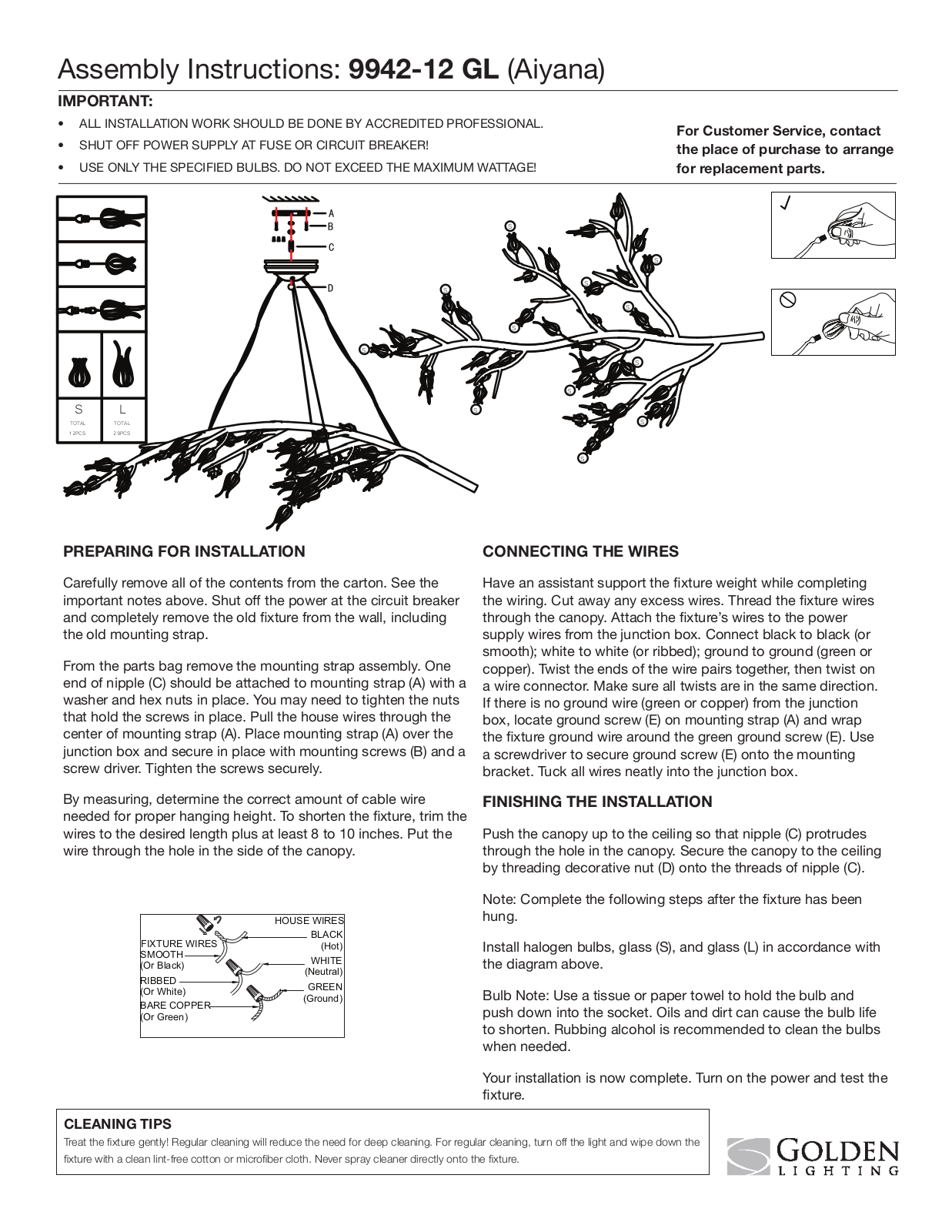 Golden Lighting 9942-12 GL User Manual