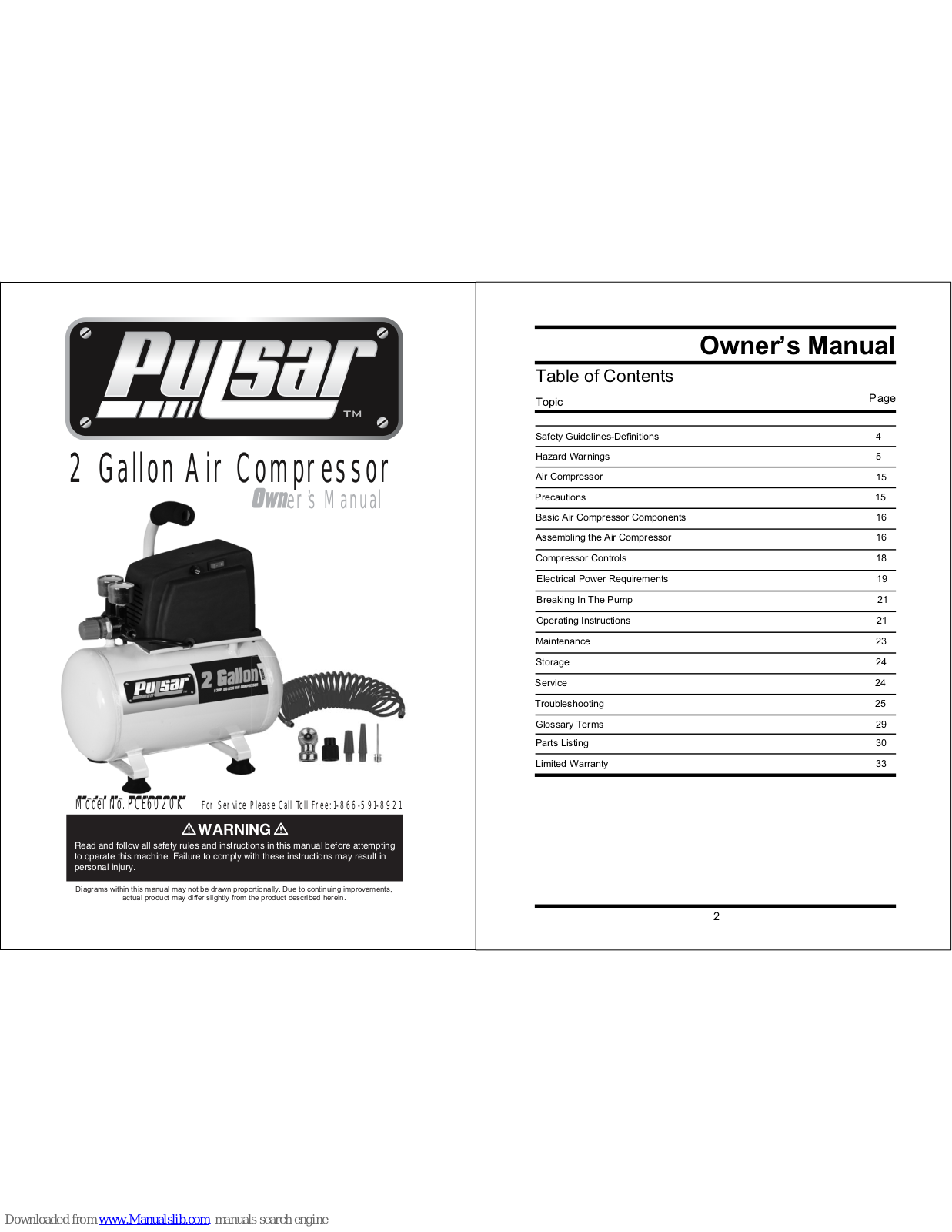 Pulsar PCE6020K, PCE6050T Owner's Manual