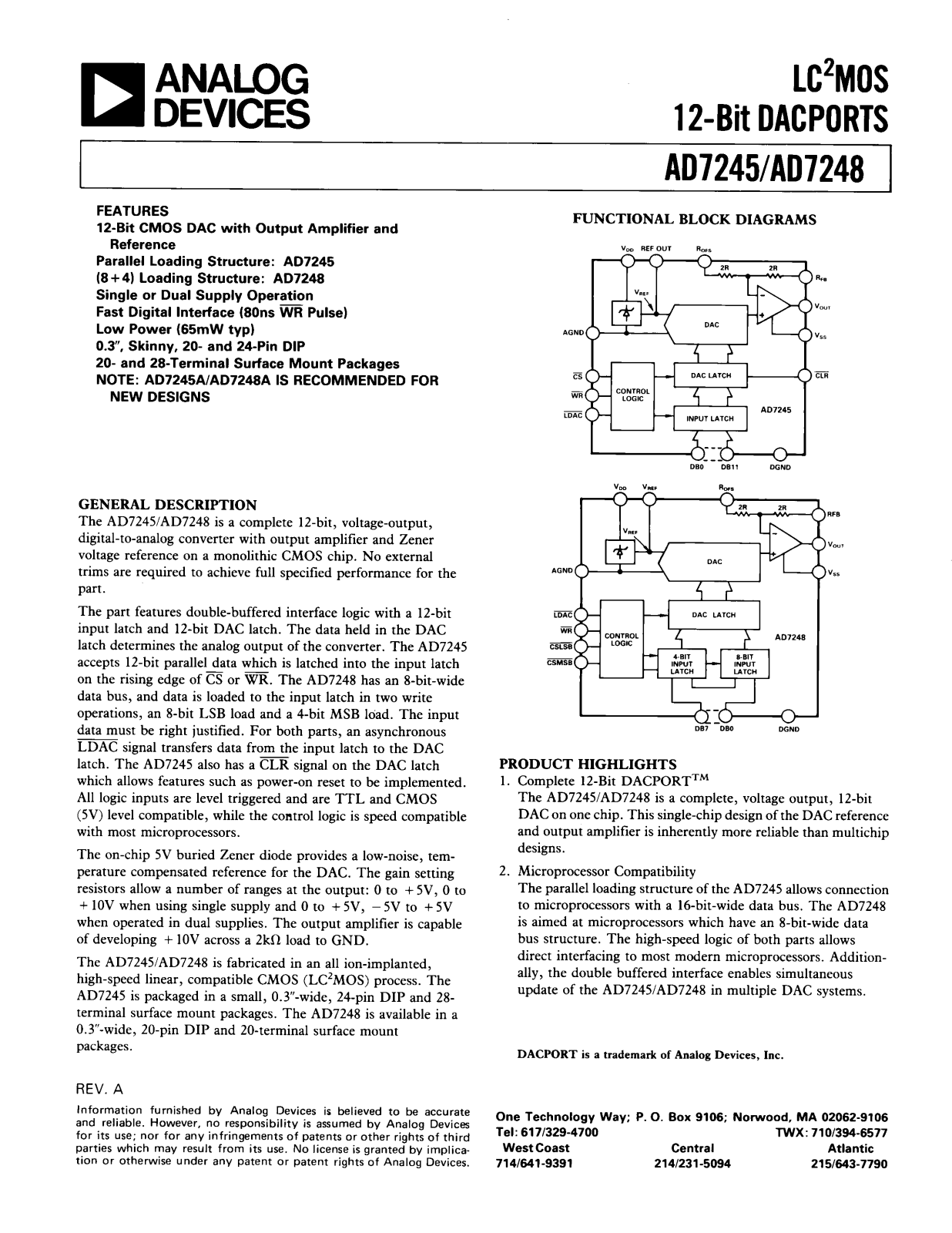 Analog Devices AD7245 Datasheet