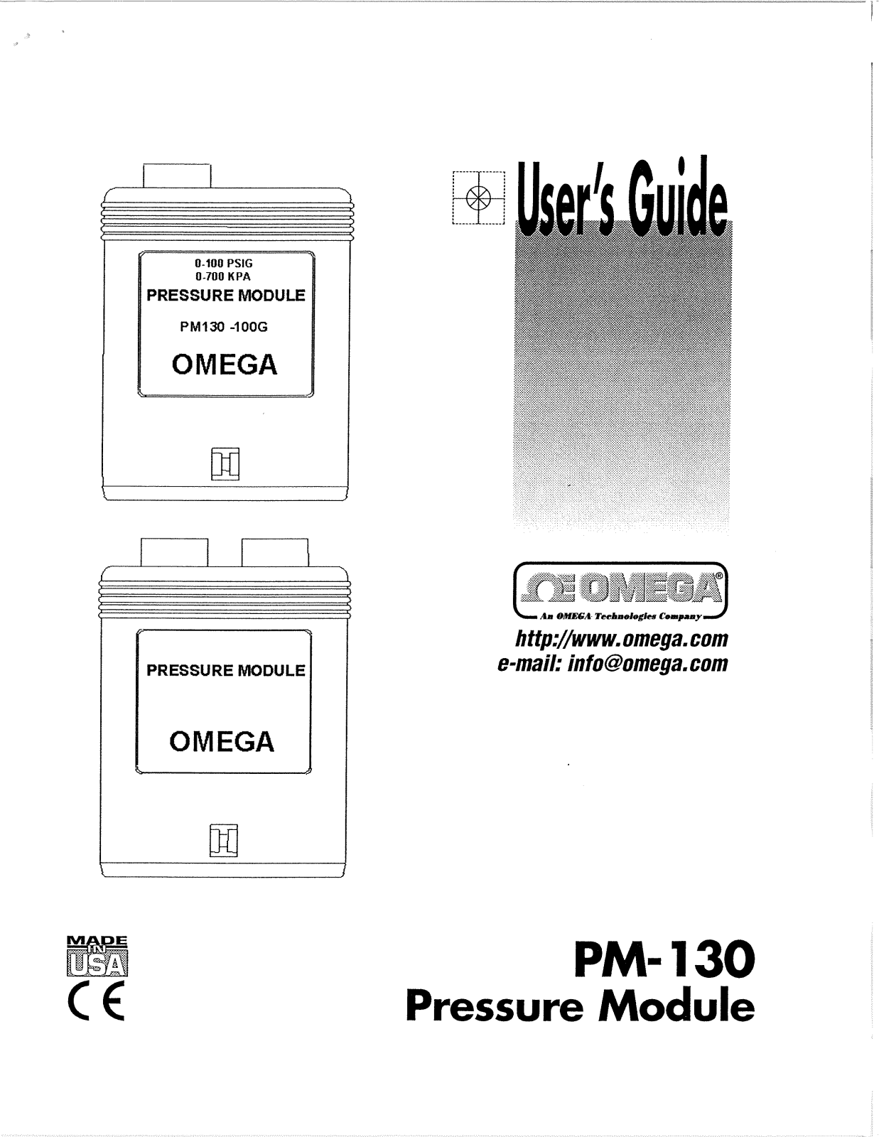 Omega Products PM-130 Installation  Manual