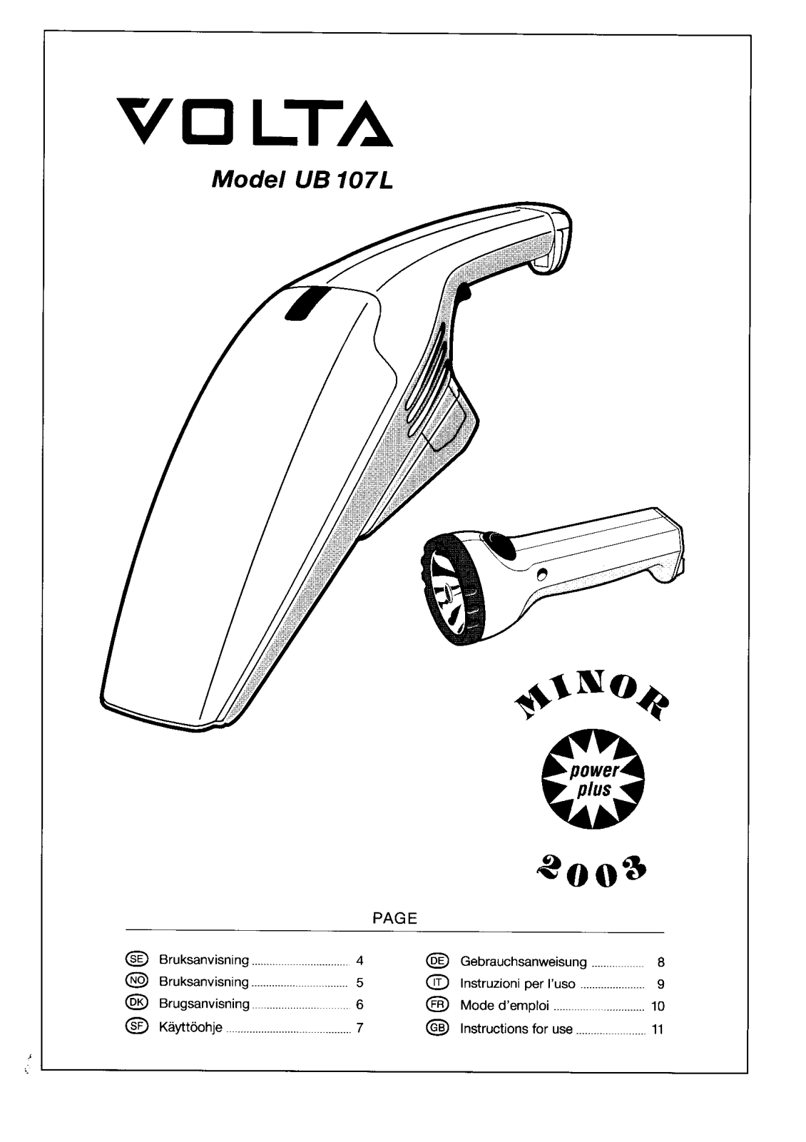 Volta UB107L User Manual