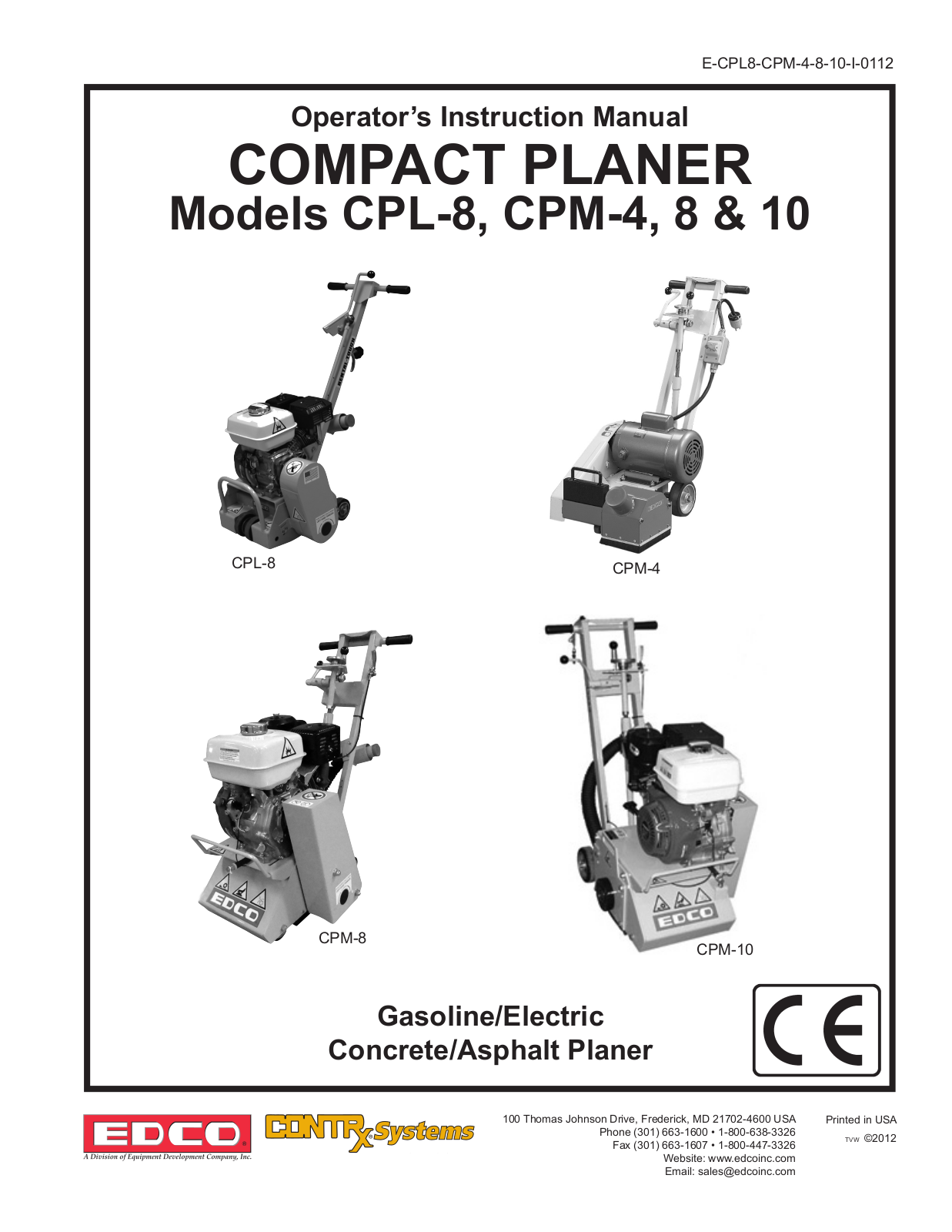 EDCO CPM-10 User Manual