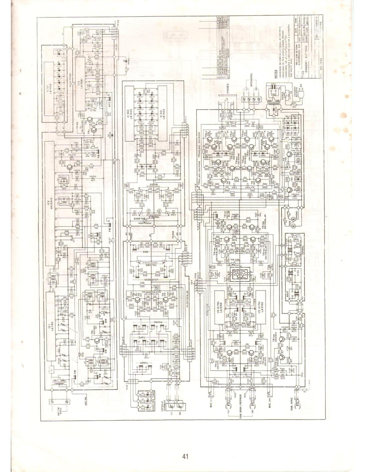 CCE SS430 Schematic