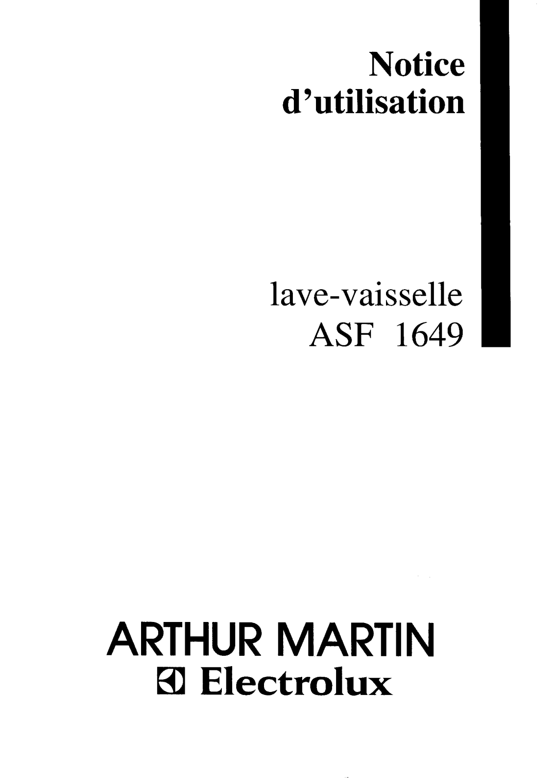 Arthur martin ASF1649 User Manual