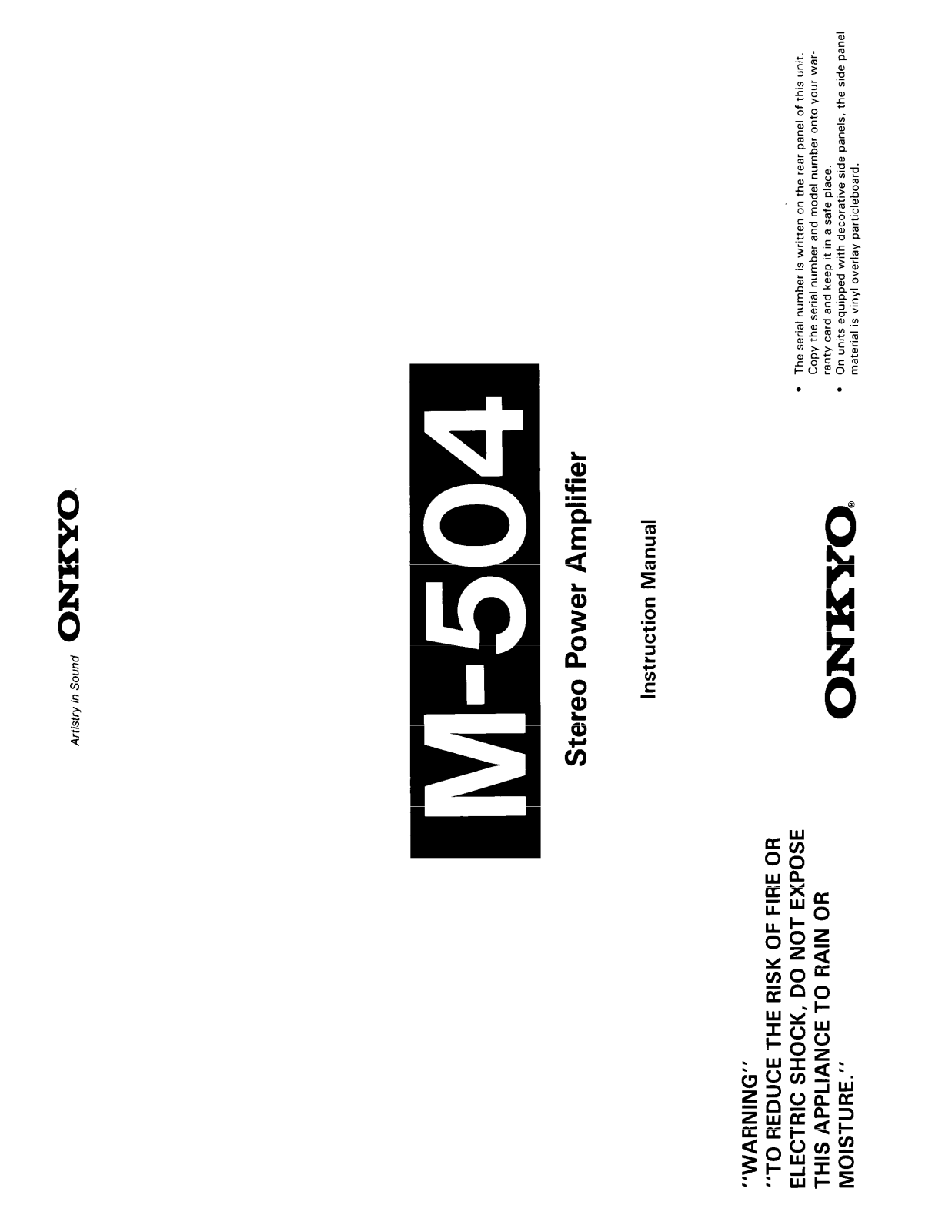 Onkyo M-504 Instruction Manual