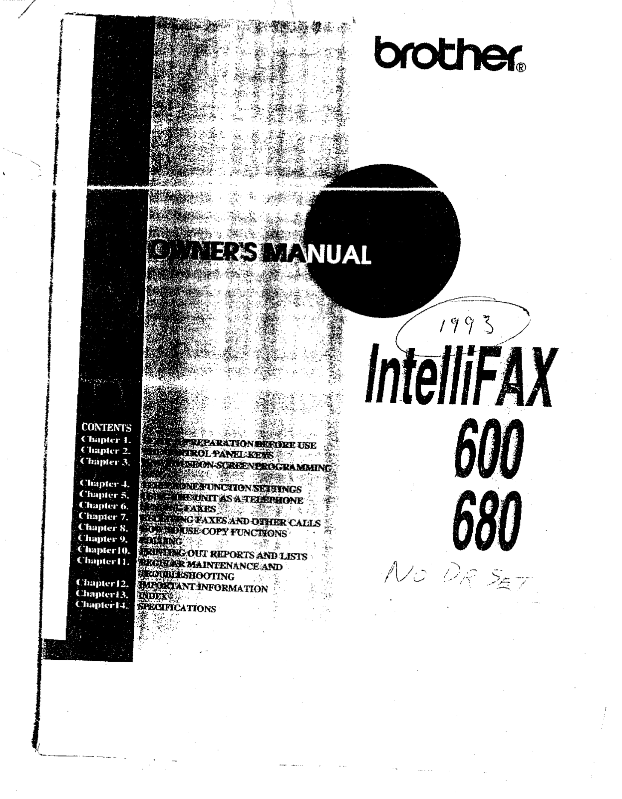 Brother IntelliFAX-600, IntelliFAX-680 Owner Manual