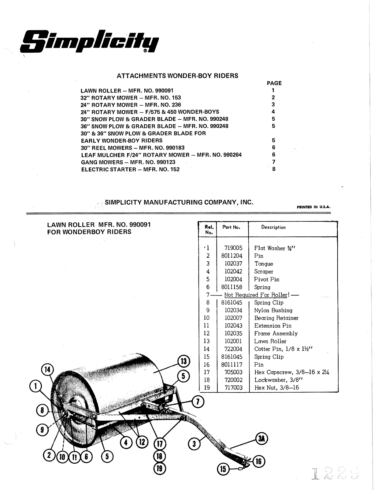 Simplicity 152, 153, 236 User Manual