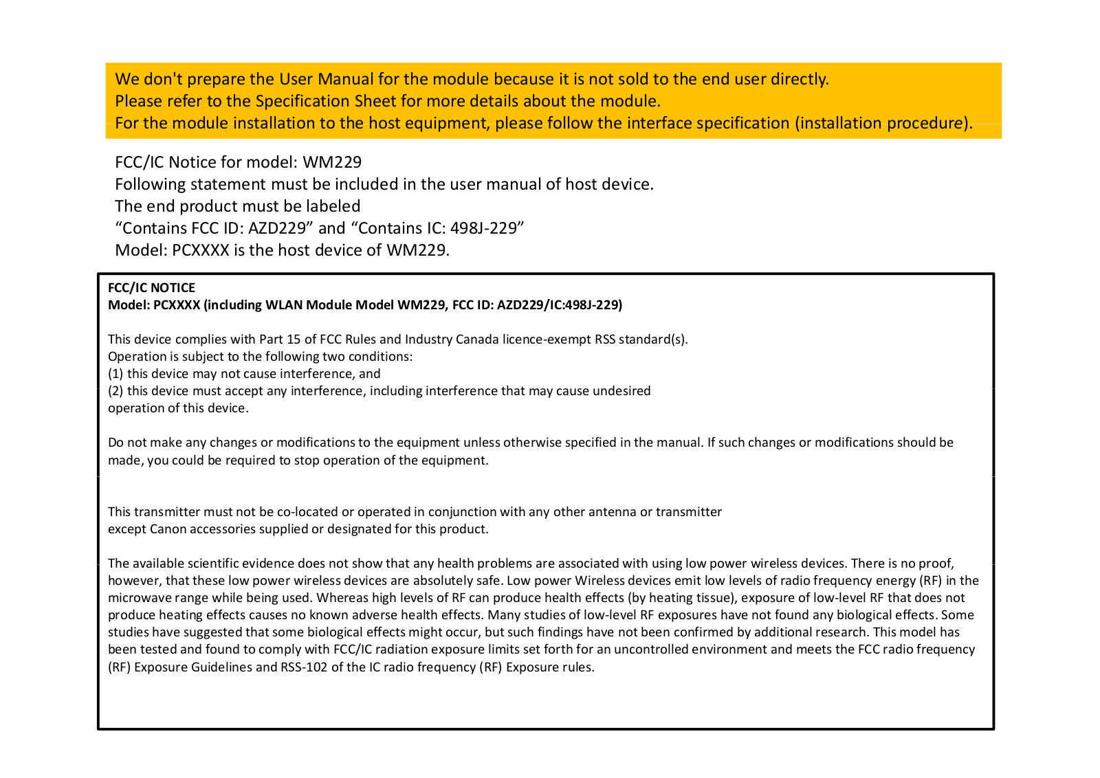 Canon 229 User Manual