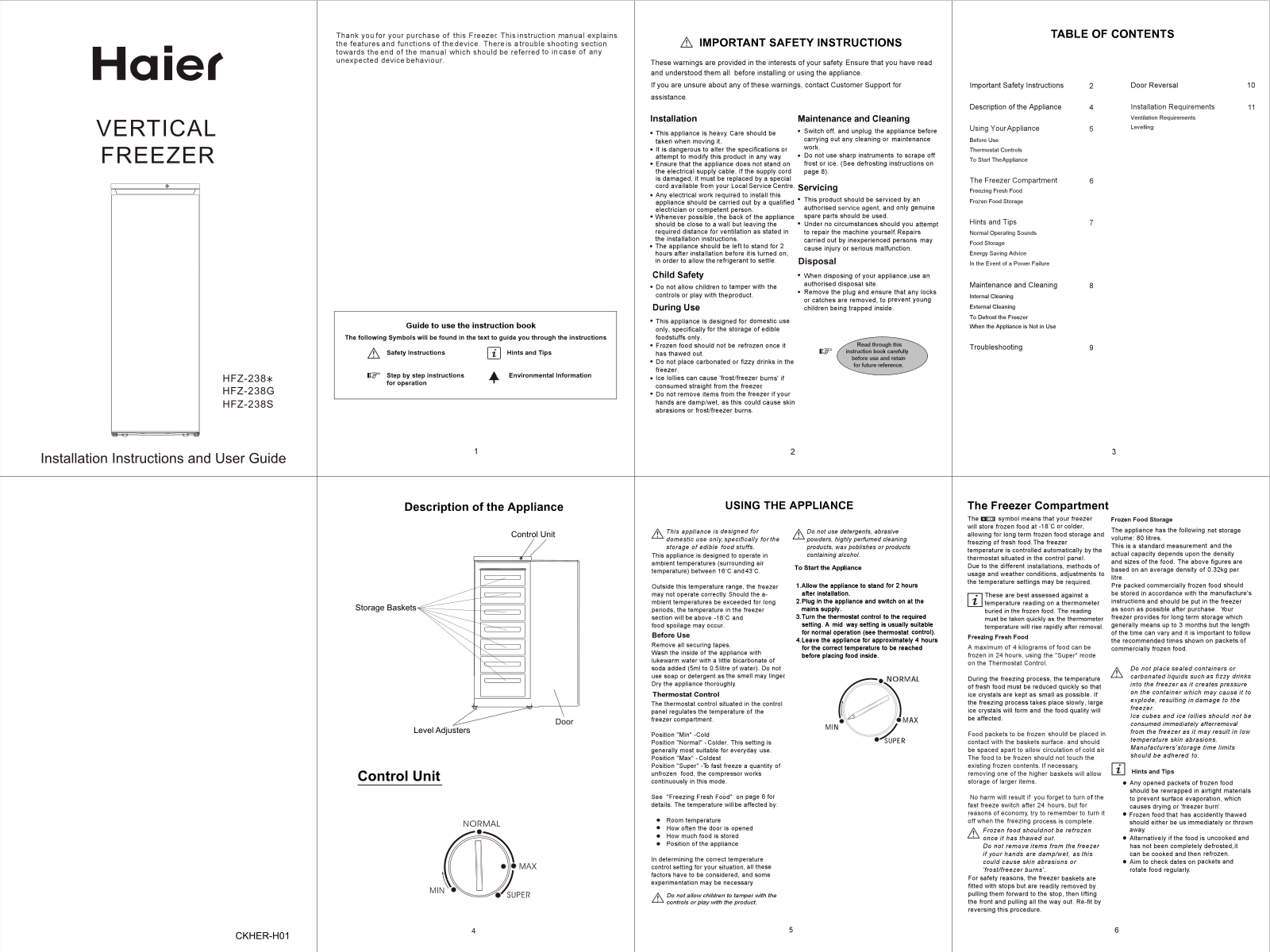 Haier HFZ-238 User Manual