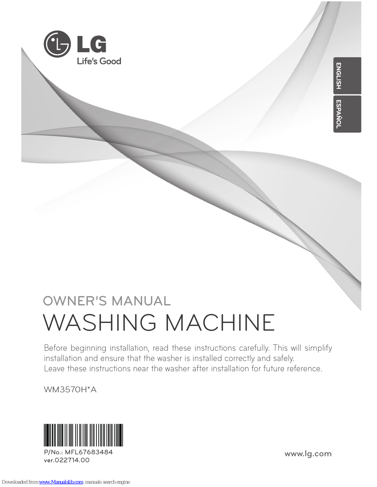 LG WM3570H Owner's Manual