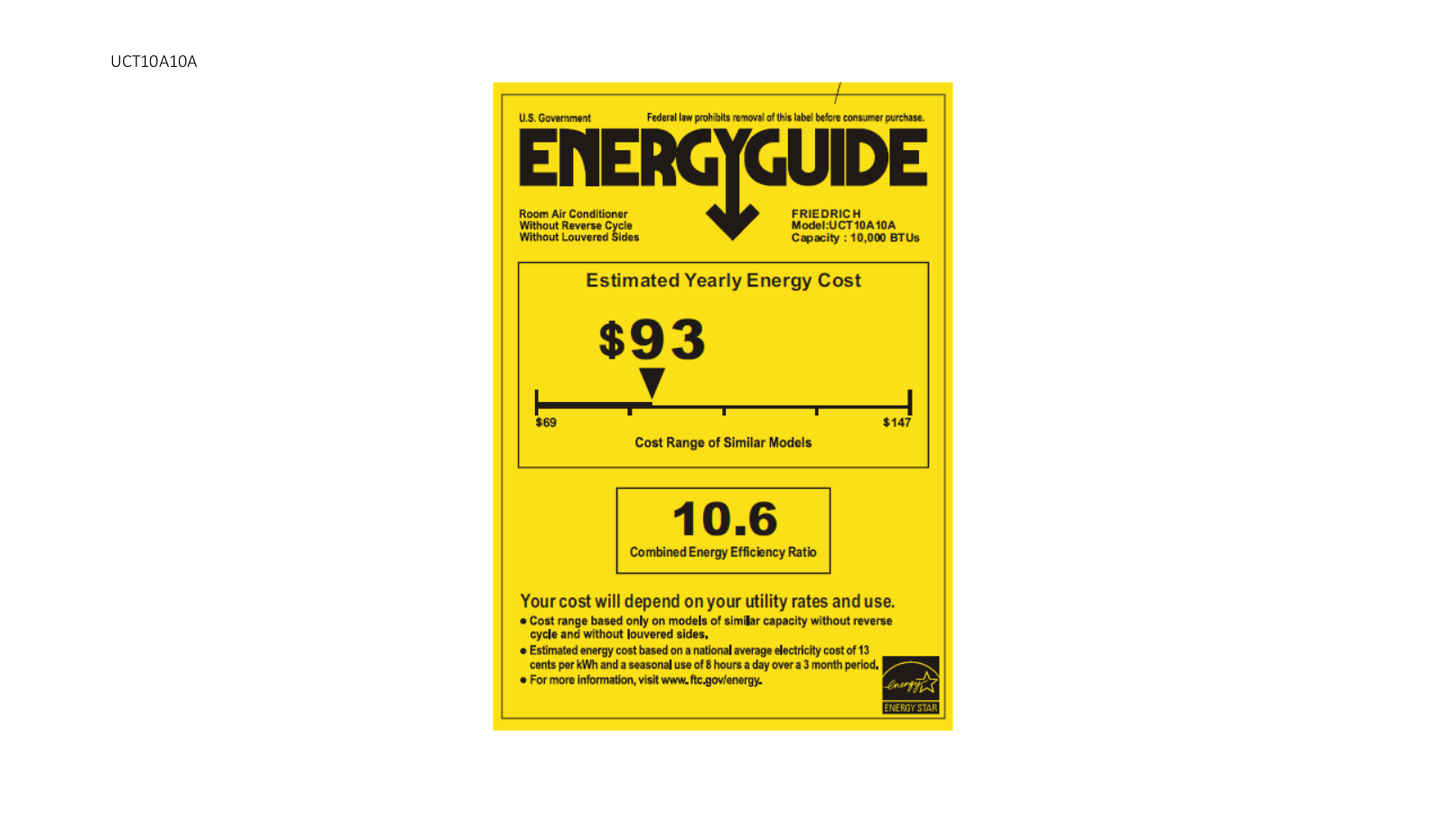 Friedrich UCT10A10A Energy manual