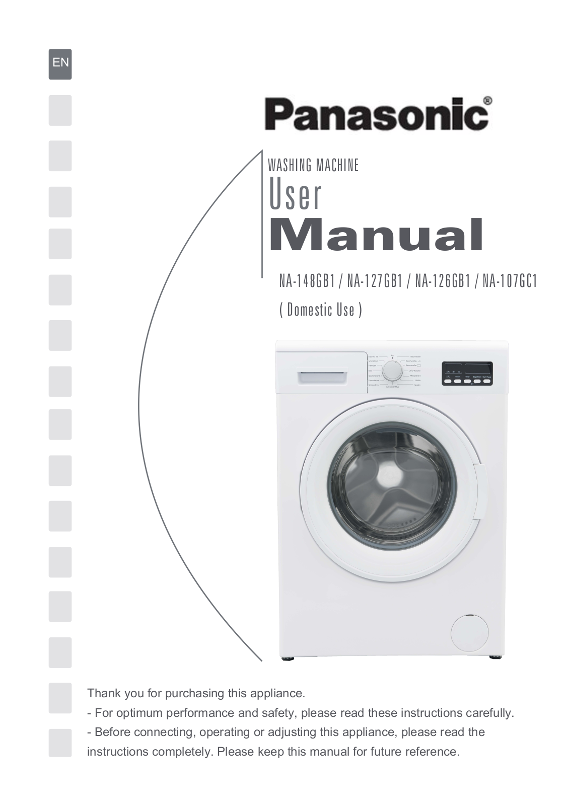 Panasonic NA107GC1, NA148GB1, NA127GB1, NA126GB1 User Manual