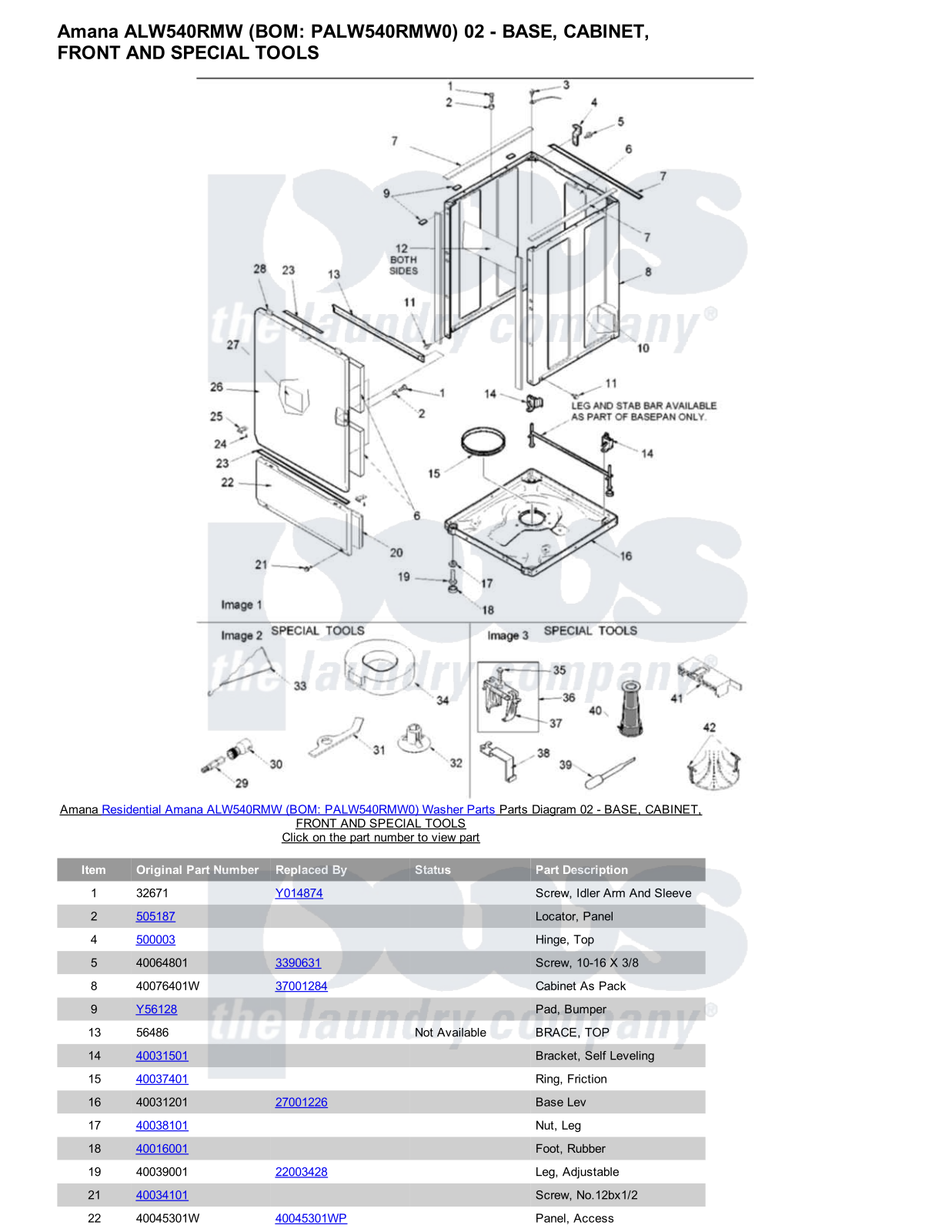 Amana ALW540RMW Parts Diagram