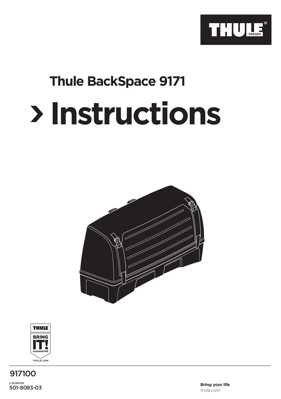 Thule BackSpace 9171 Instructions