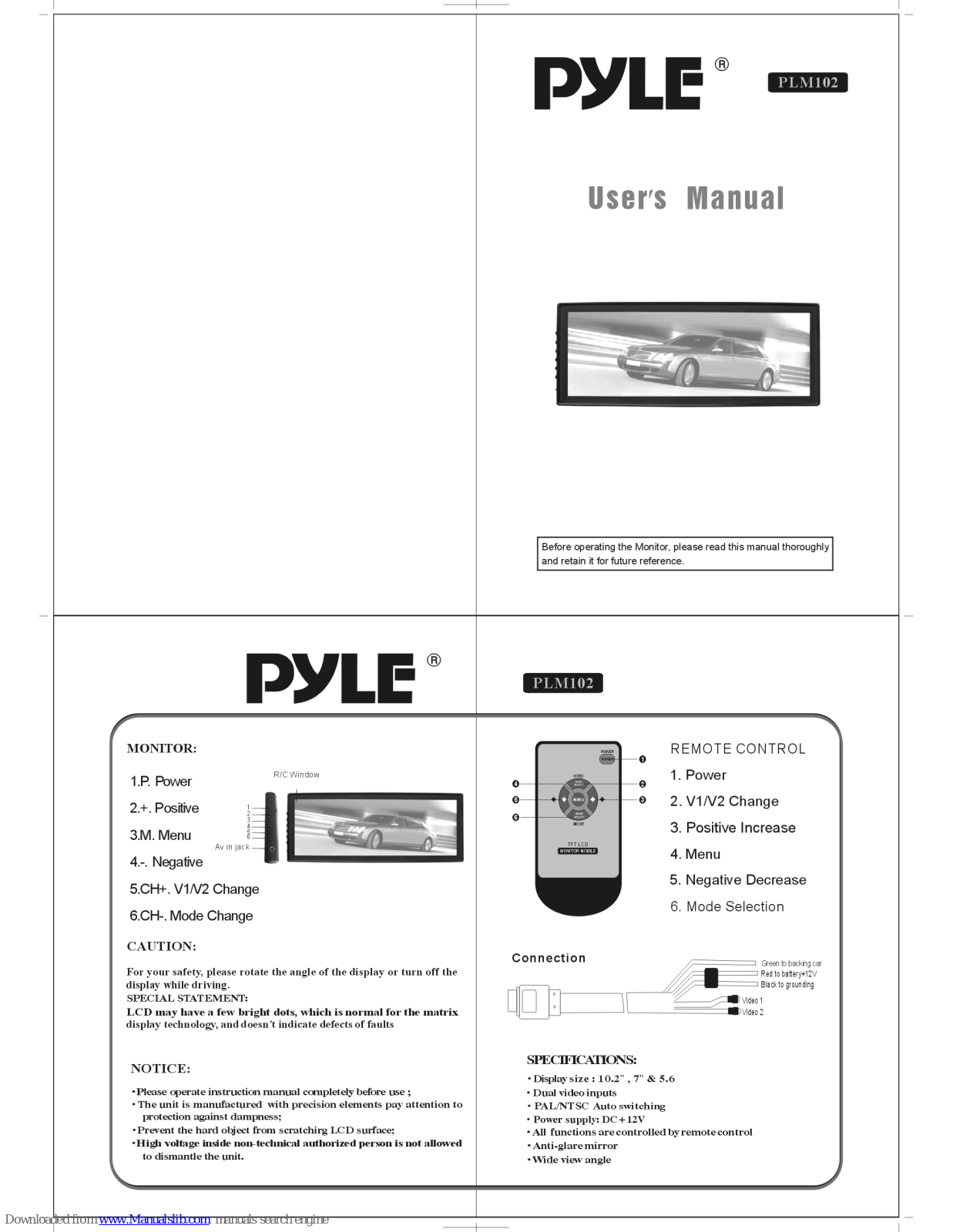 Pyle PLM102 User Manual - ManualMachine.com