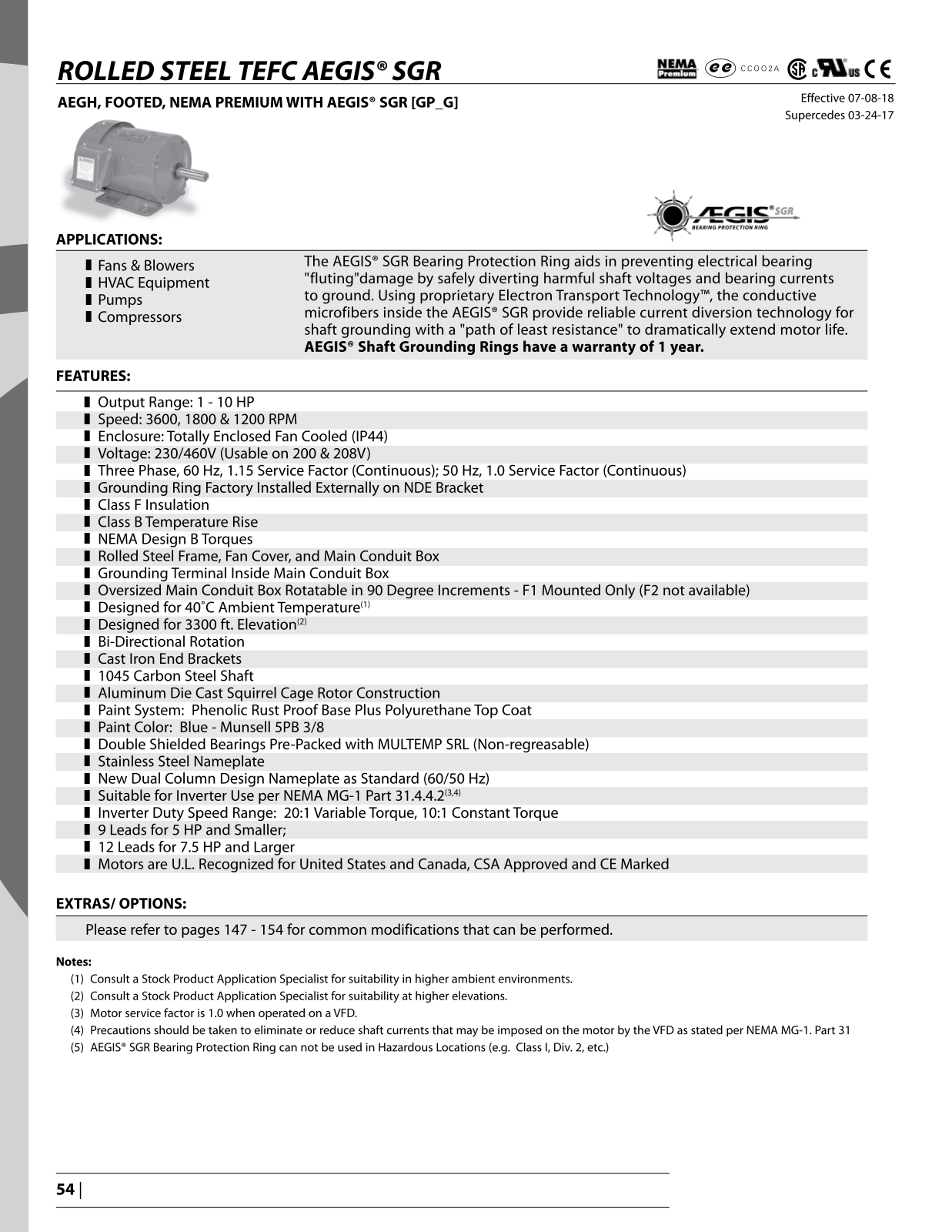 Teco Roller steel tefc aegis Catalog Page