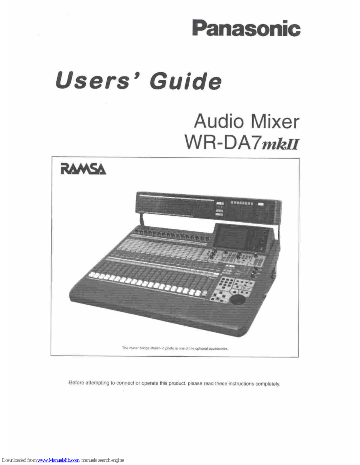 Panasonic WR-DA7mkII, Ramsa WR-DA7 mkII User Manual