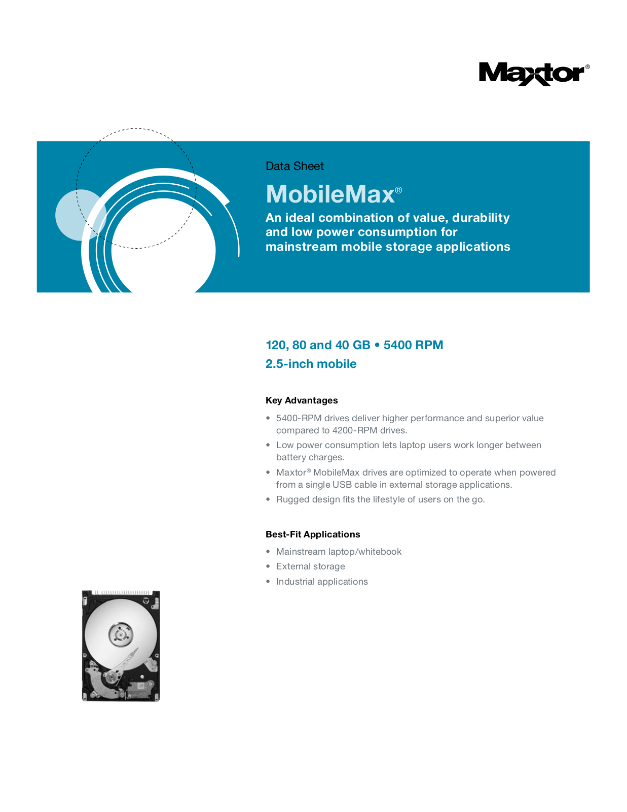 Maxtor MOBILEMAX DATASHEET