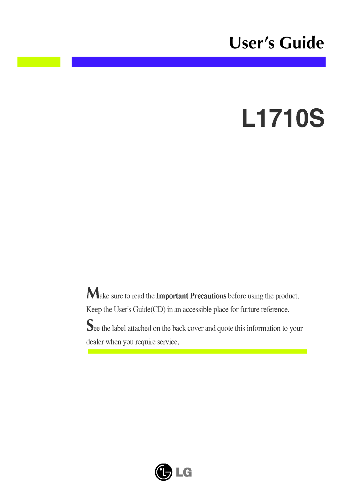 LG L1710SK User Manual