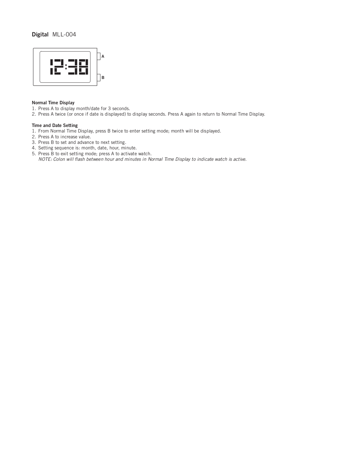 Fossil MLL-004 User Manual