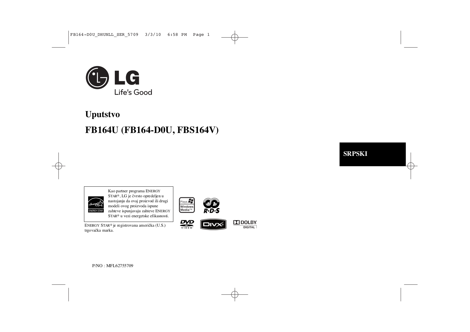 Lg FB-164U User Manual