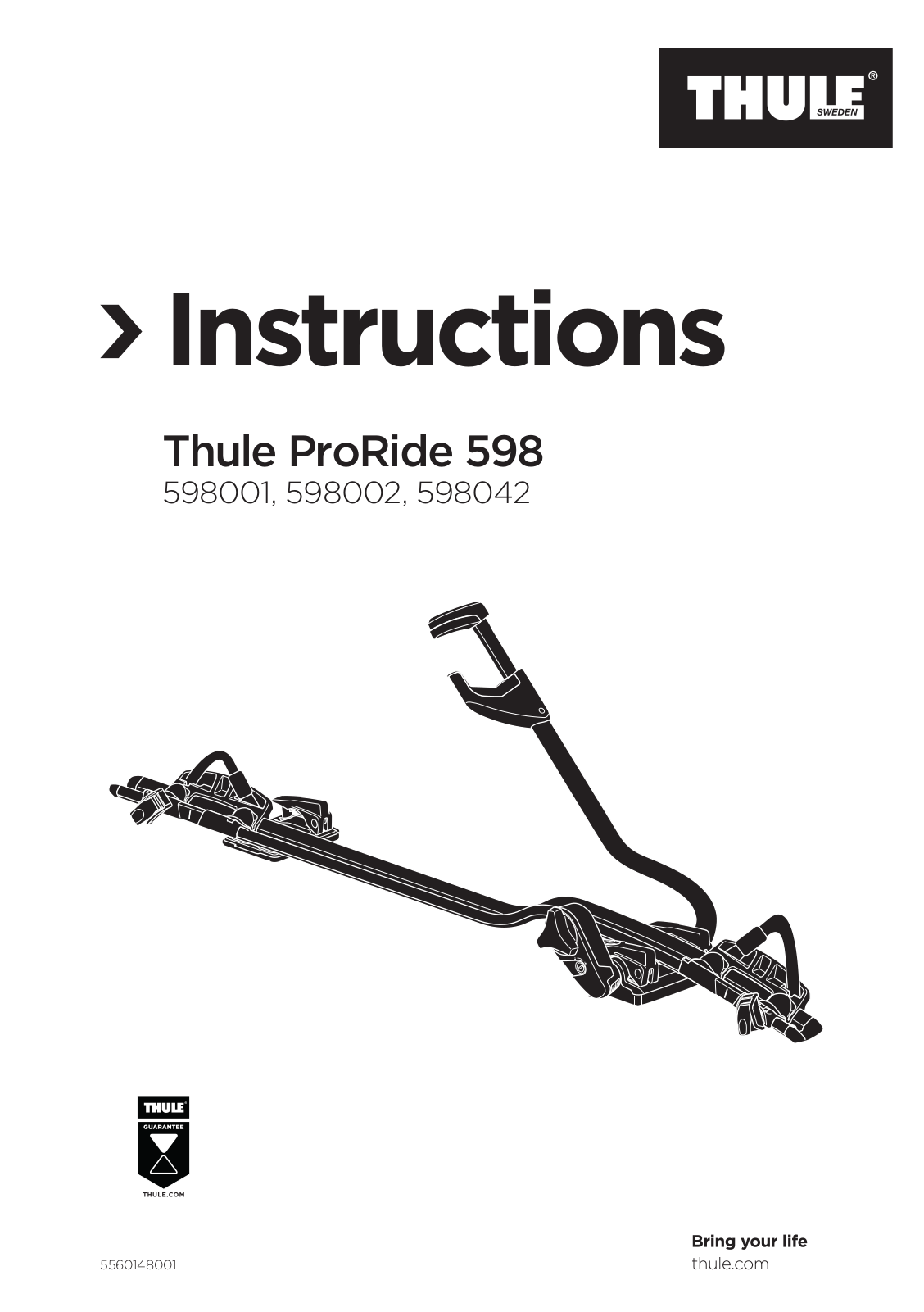 Thule ProRide 598, 598001, 598002, 598042 User guide - ManualMachine.com
