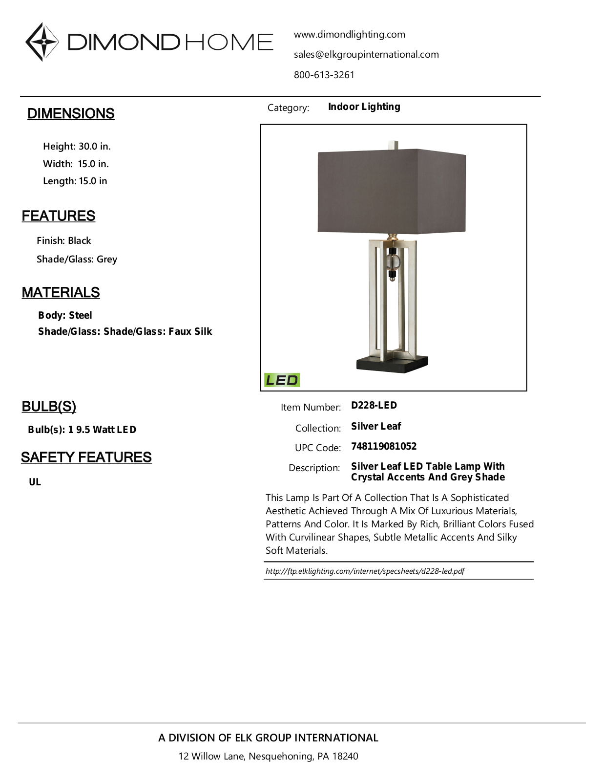 ELK Home D228LED User Manual