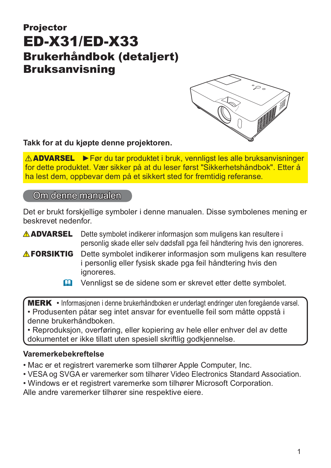 Hitachi ED-X31EP User Manual