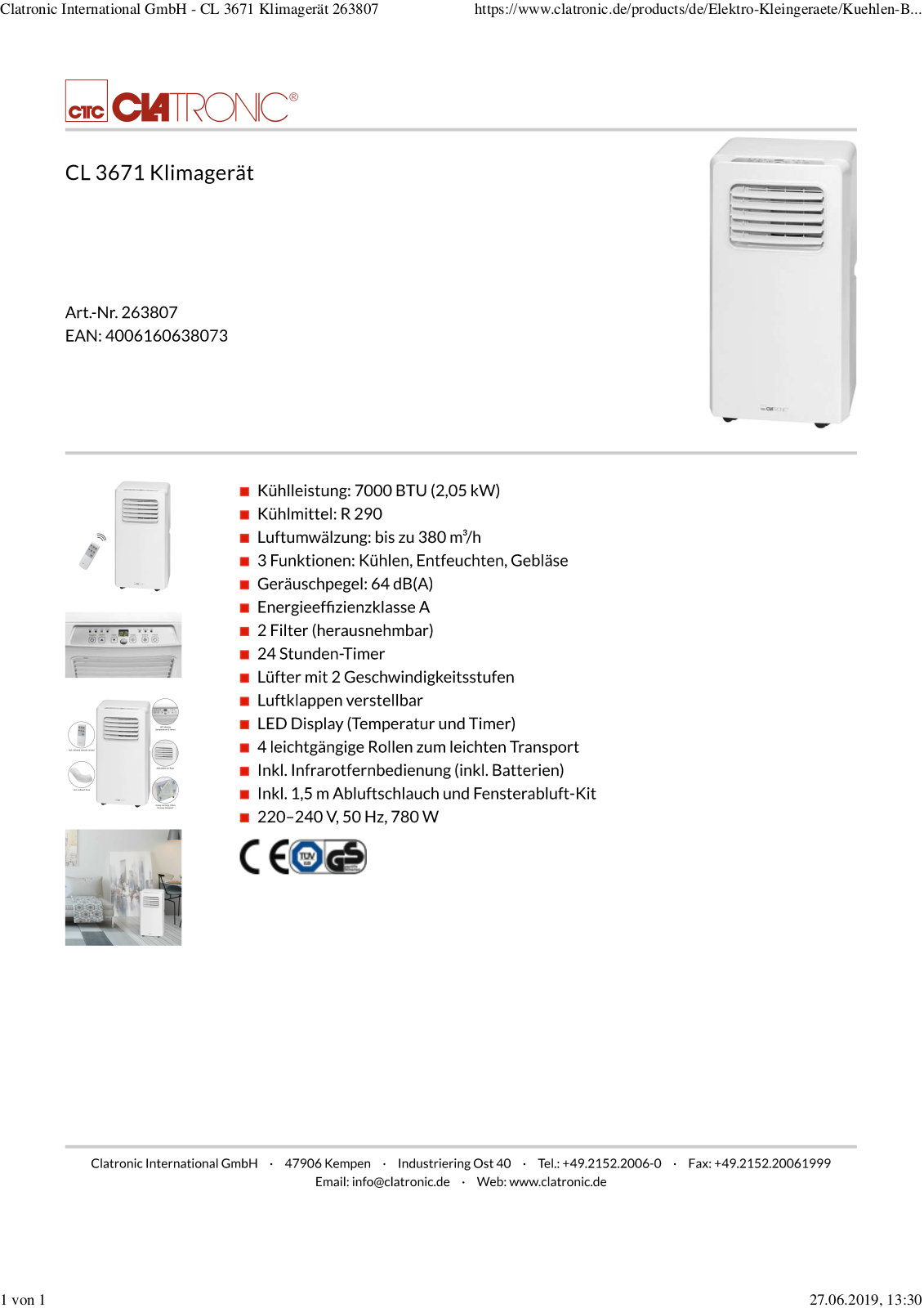 Clatronic CL3671 User Manual