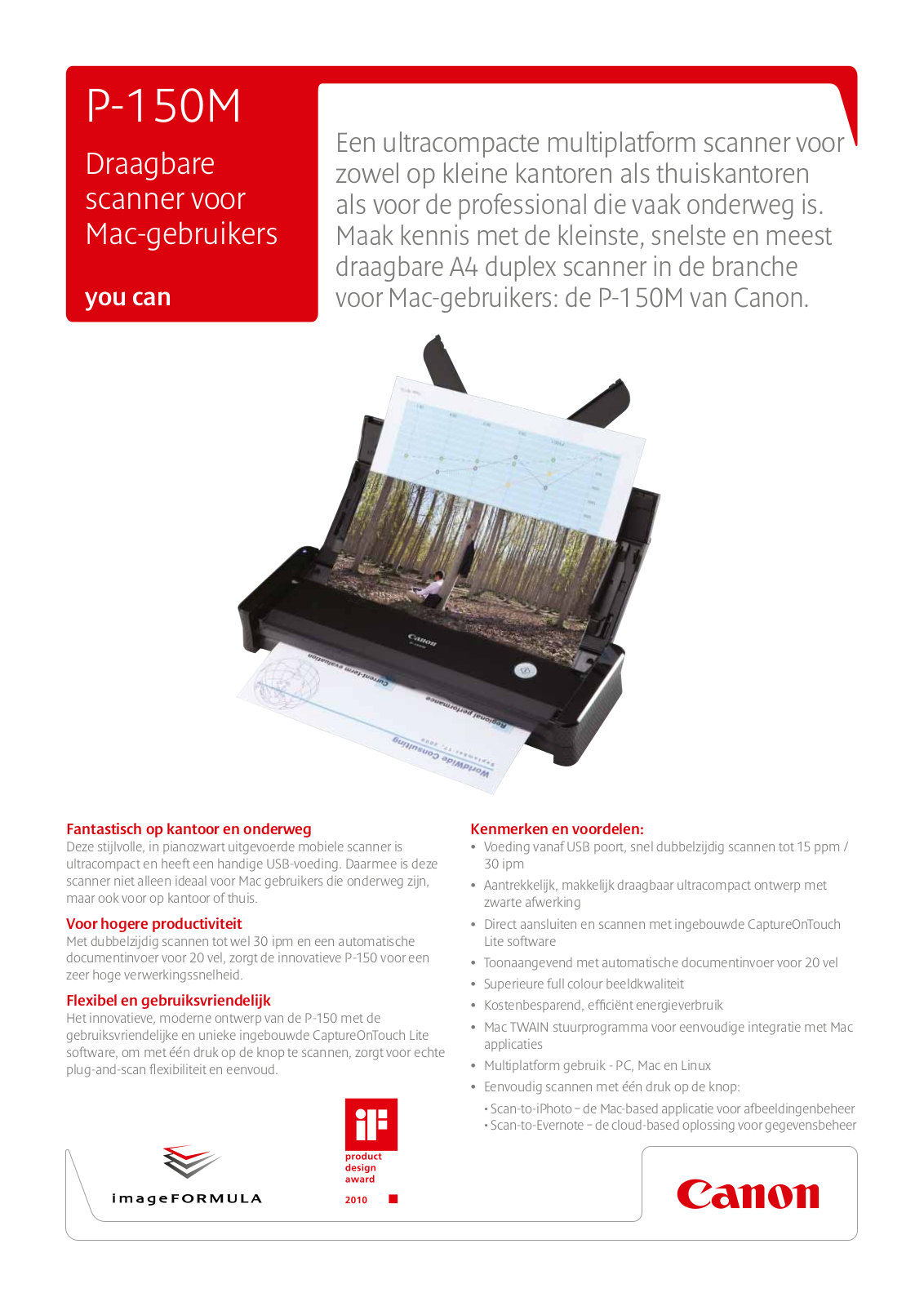 Canon IMAGEFORMULA P-150M BROCHURE