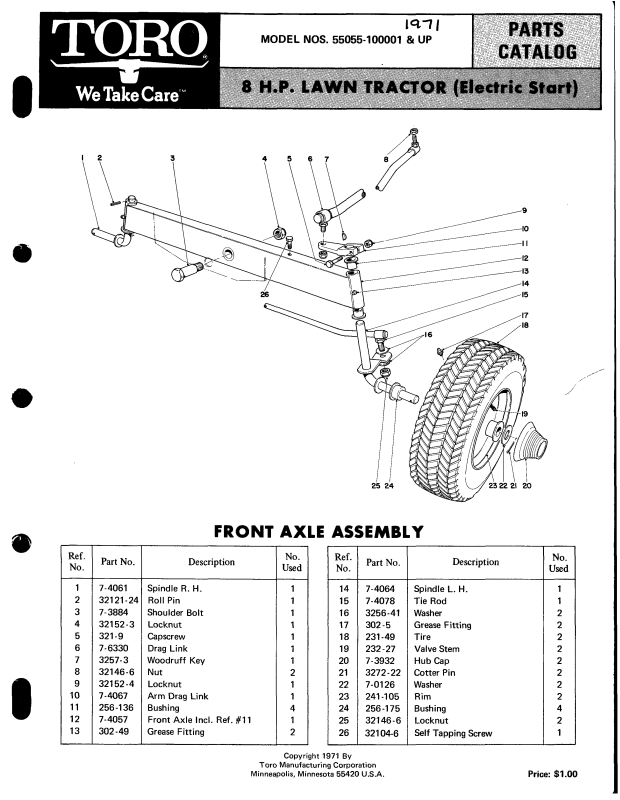 Toro 55055 Parts Catalogue